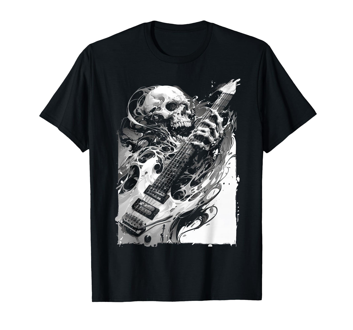 Skeleton Playing Guitar Rock Star T-Shirt - Fun Novelty Design for Adults - T-Shirt, Sweatshirt, Hoodie
