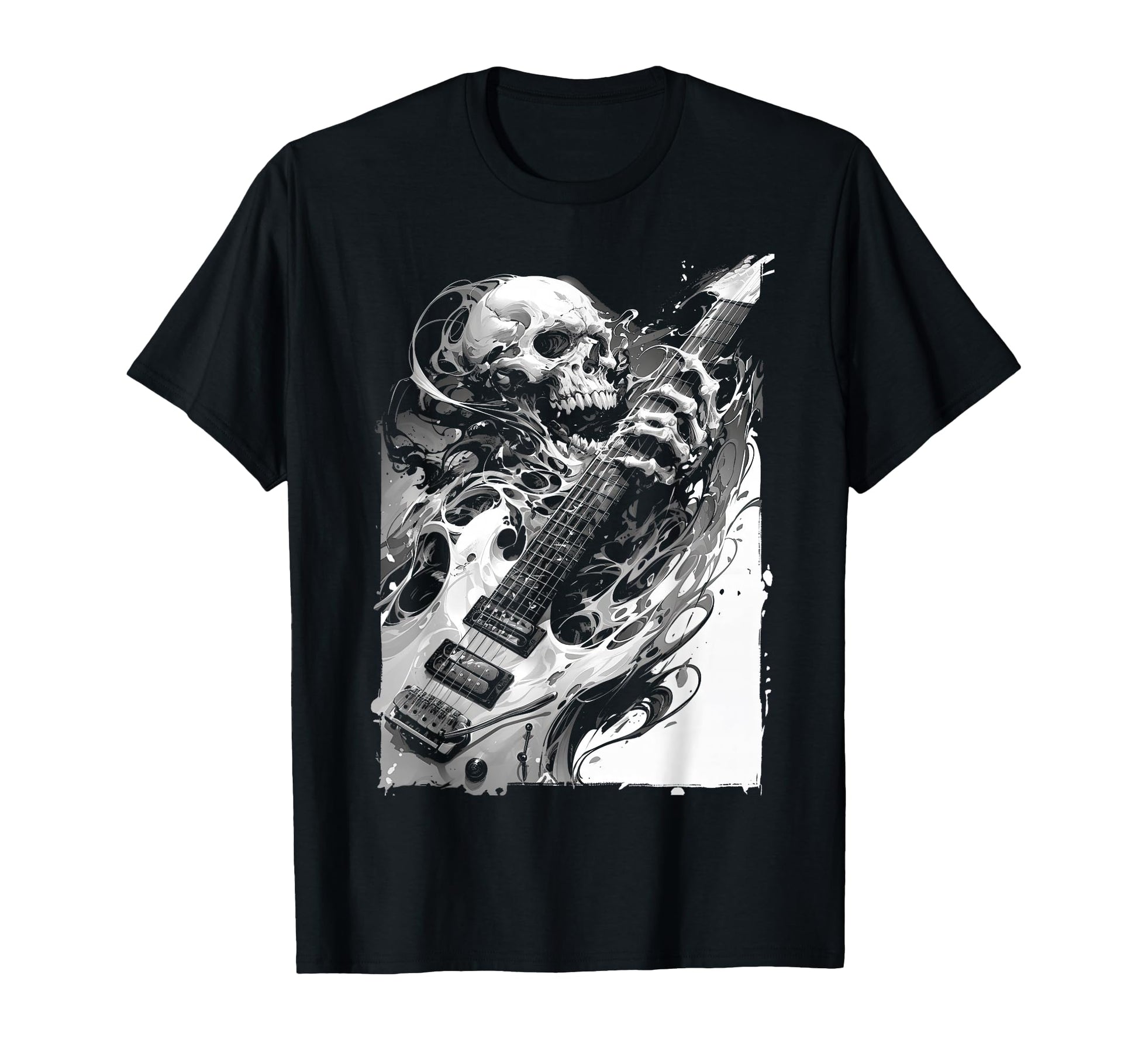 Skeleton Playing Guitar Rock Star T-Shirt - Fun Novelty Design for Adults - T-Shirt, Sweatshirt, Hoodie