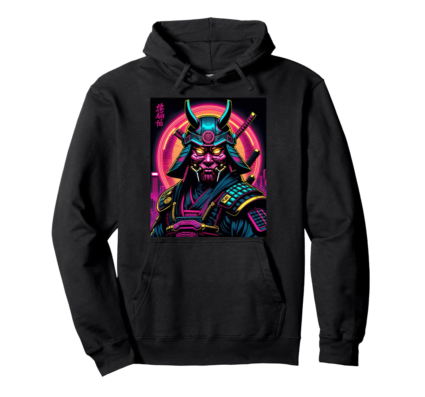 Cyber Samurai Japanese Futuristic Hoodie - Trendy Graphic Men Women - T-Shirt, Sweatshirt, Hoodie