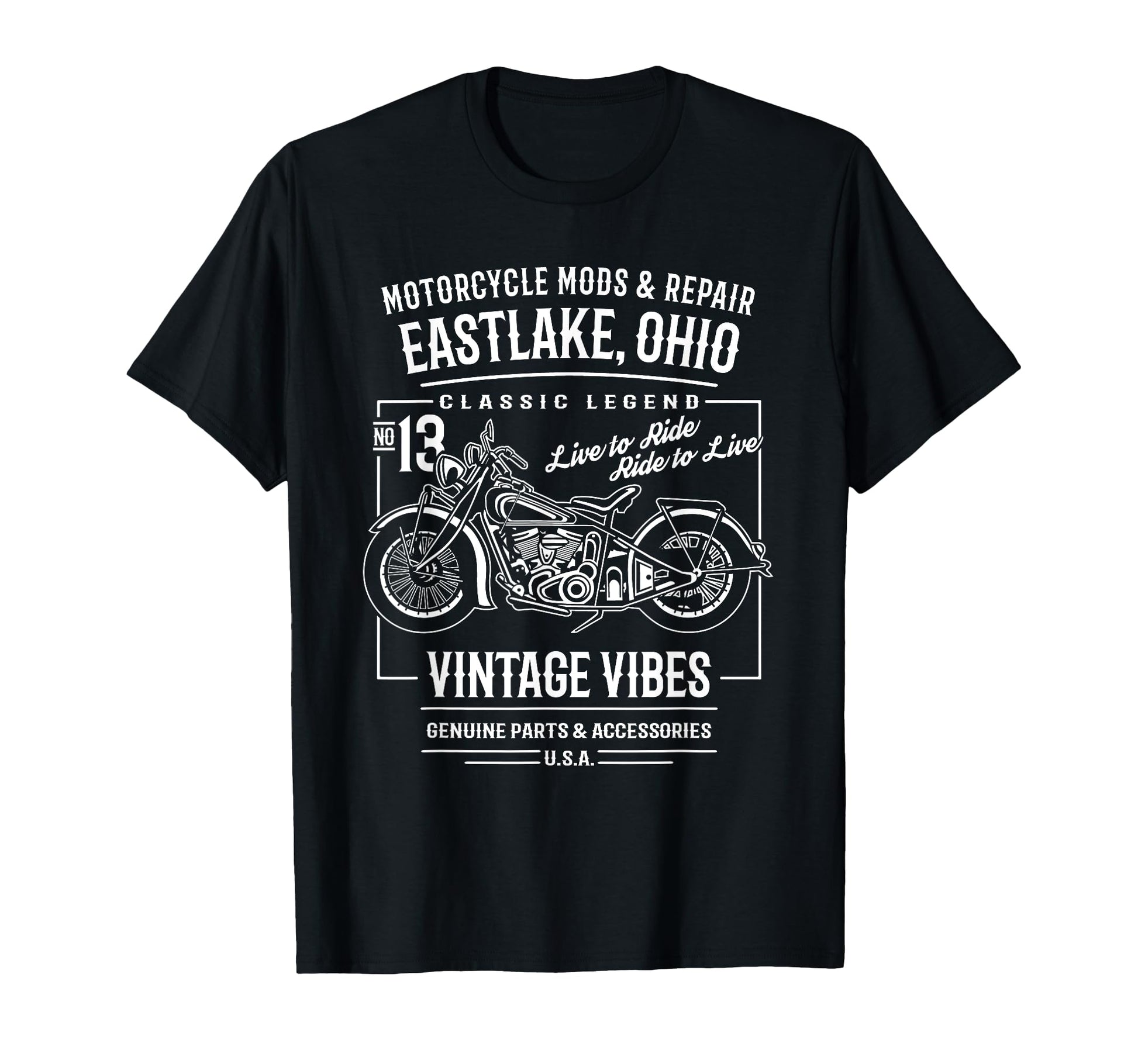 Eastlake Oh Usa Motorcycle T-Shirt - Custom Art Print for Adults - T-Shirt, Sweatshirt, Hoodie