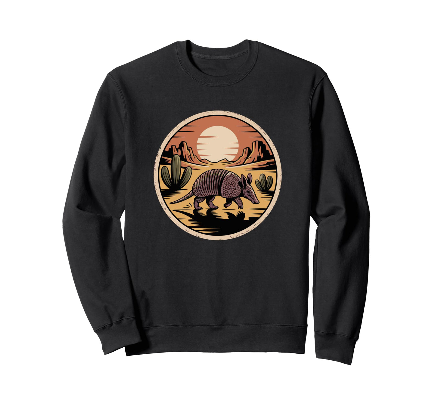 Sunset Armadillo Western Sweatshirt - Casual Everyday Wear Men Women - T-Shirt, Sweatshirt, Hoodie