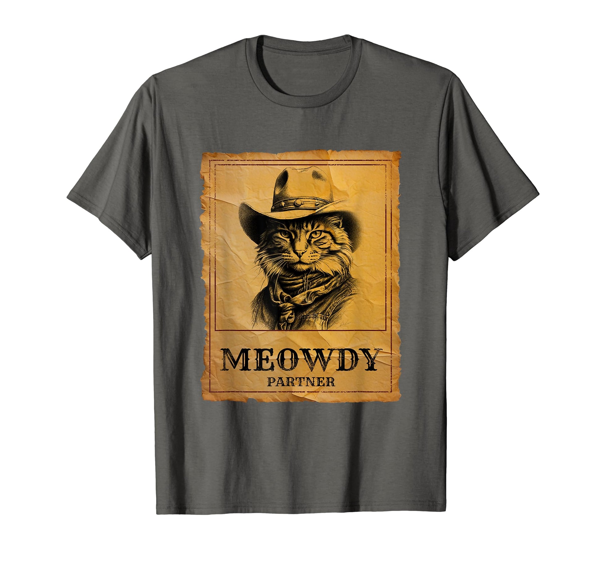 Meowdy Cat Cowboy Funny Country T-Shirt - Casual Everyday Wear Men Women - T-Shirt, Sweatshirt, Hoodie
