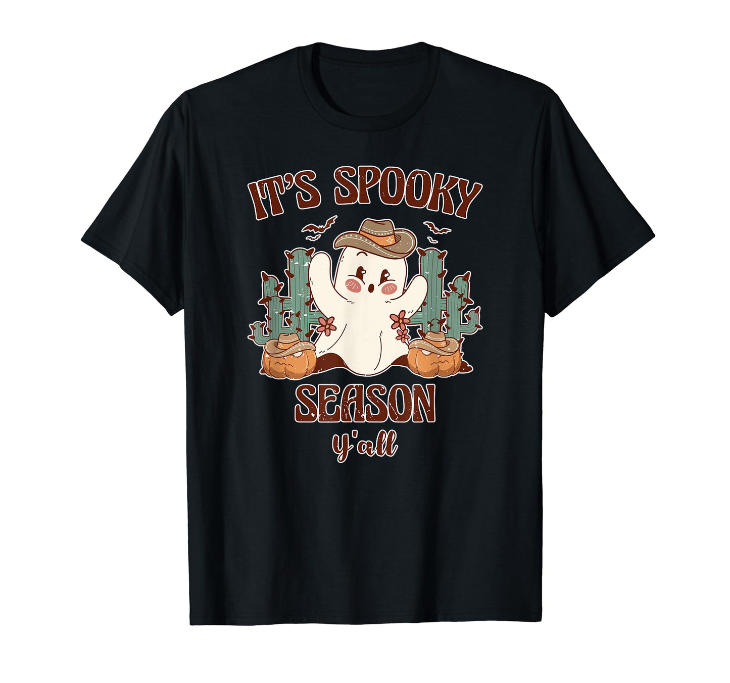 Spooky Season Western Ghost Cowboy T-Shirt - Streetwear Style for Adults - T-Shirt, Sweatshirt, Hoodie