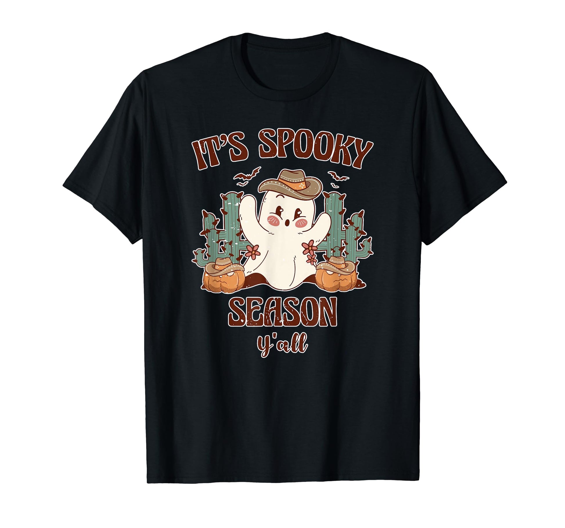 Spooky Season Western Ghost Cowboy T-Shirt - Streetwear Style for Adults - T-Shirt, Sweatshirt, Hoodie