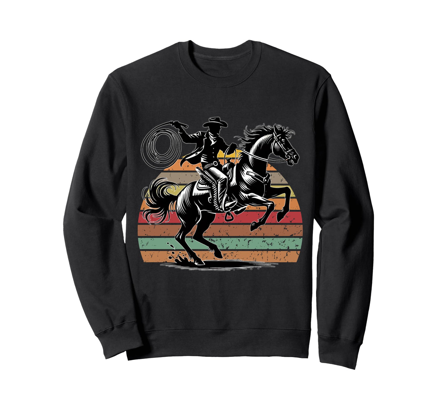 Cowboy Riding Adventure Western Sweatshirt - Minimalist Print Unisex - T-Shirt, Sweatshirt, Hoodie