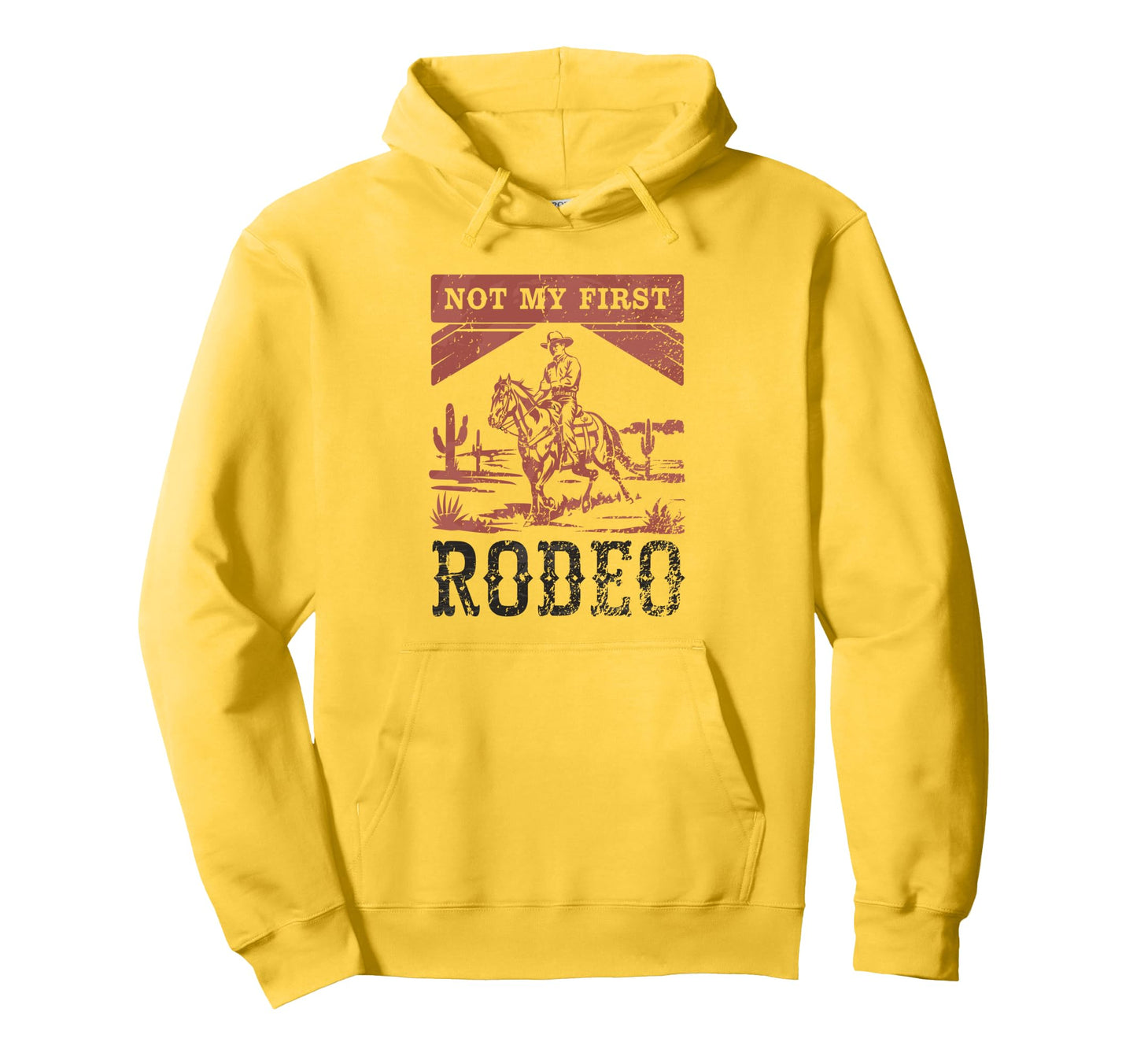 Not My First Rodeo Bronc Riding White Hoodie - Unique Graphic Men Women - T-Shirt, Sweatshirt, Hoodie