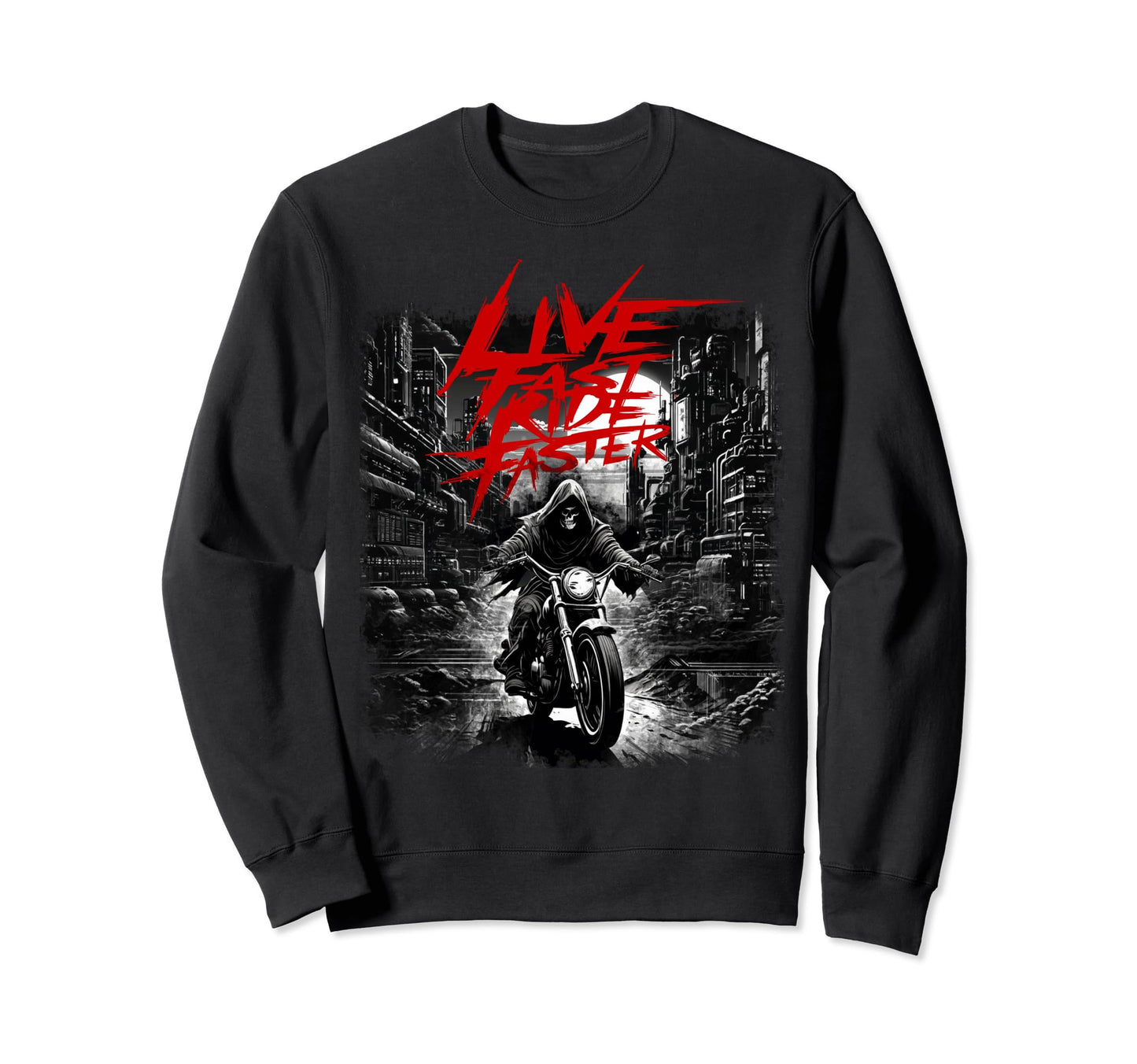 Motorcycle Ride Free Anarch Biker Sweatshirt - Custom Art Print Unisex - T-Shirt, Sweatshirt, Hoodie