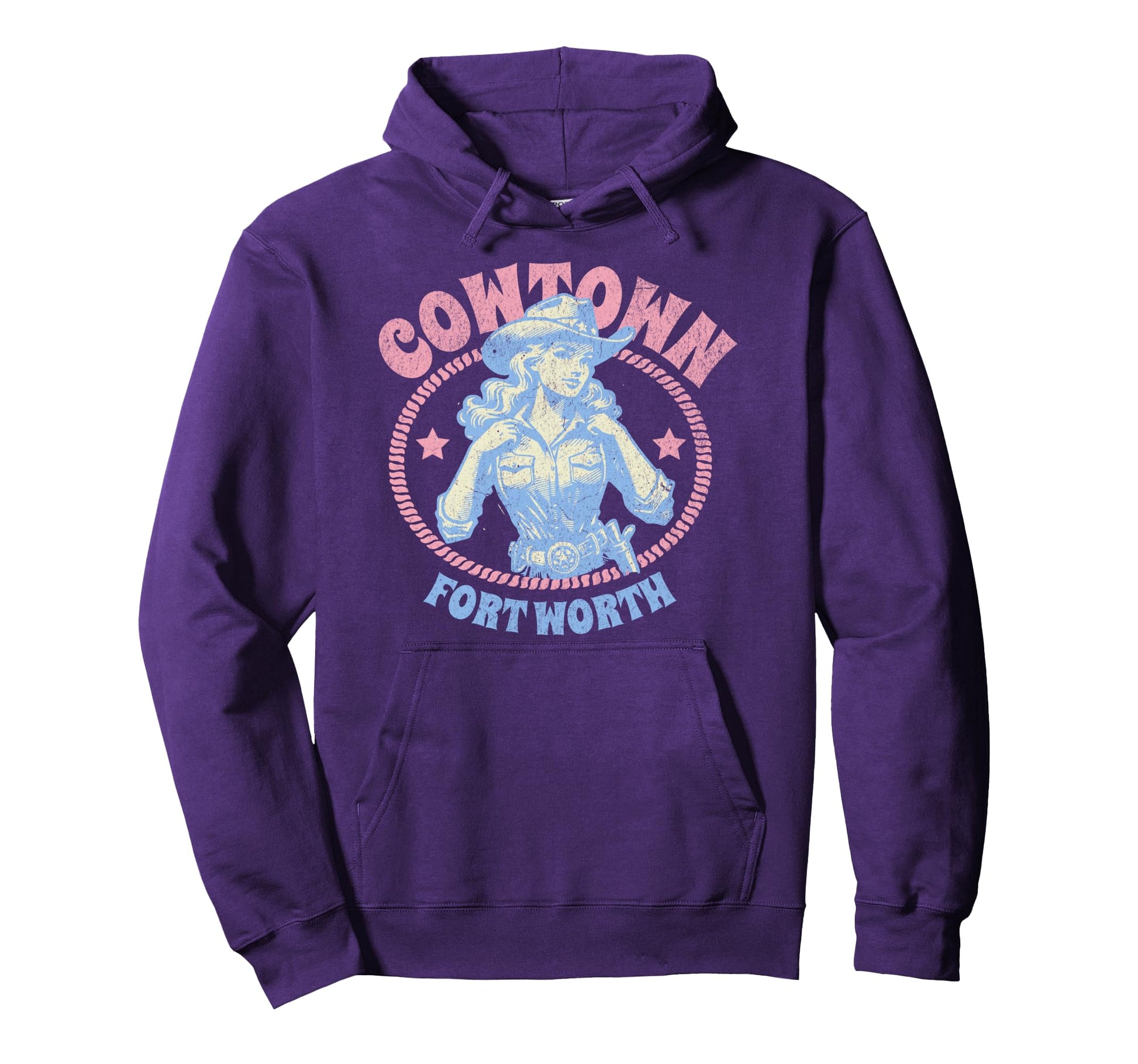 Cowtown Fort Worth Texas Western Cowgirl Hoodie - Graphic Print Unisex - T-Shirt, Sweatshirt, Hoodie