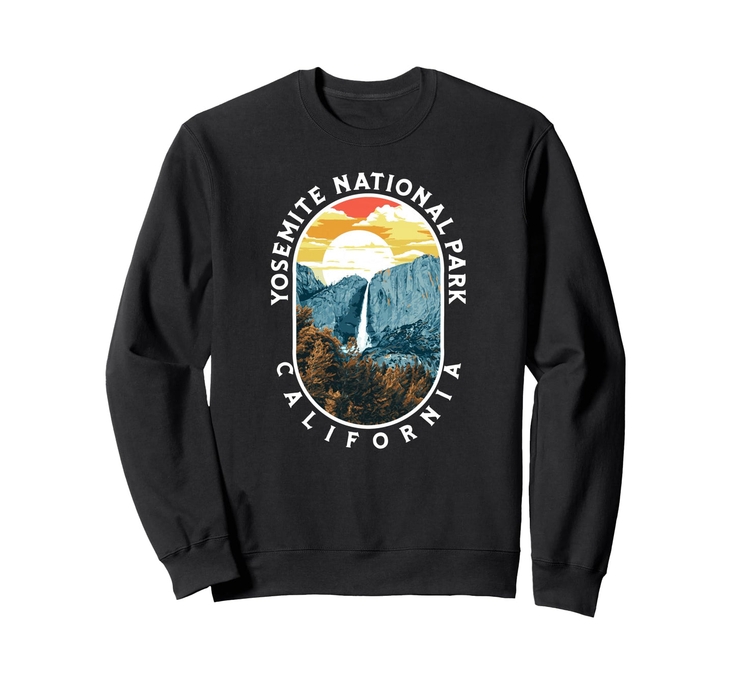 Yosemite Falls National Park Sweatshirt - Unique Graphic for Adults - T-Shirt, Sweatshirt, Hoodie