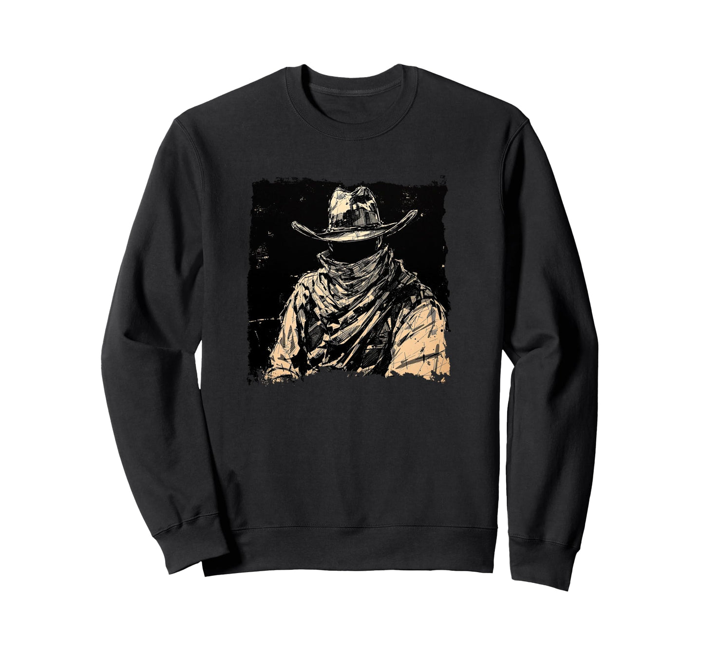Cowboy Dark Western Sweatshirt - Aesthetic Graphic for Adults - T-Shirt, Sweatshirt, Hoodie