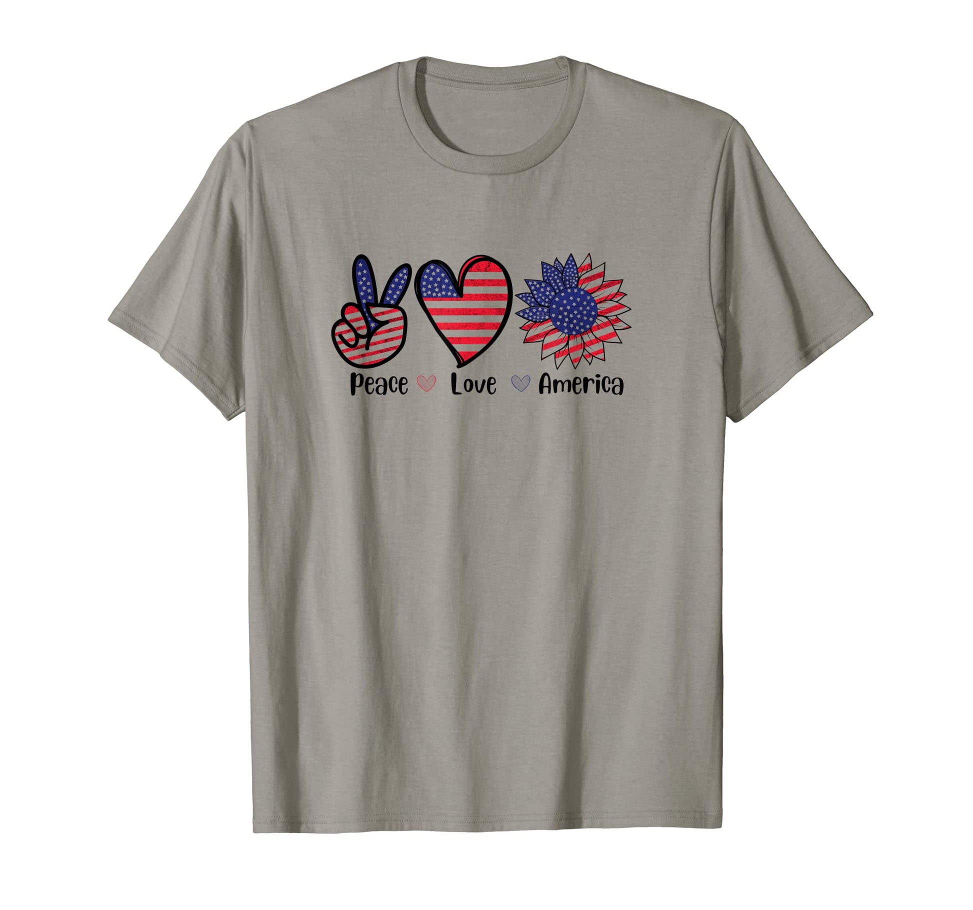 Distressed 4Th July Usa Flag Peace Love T-Shirt - Graphic Print Men Women - T-Shirt, Sweatshirt, Hoodie