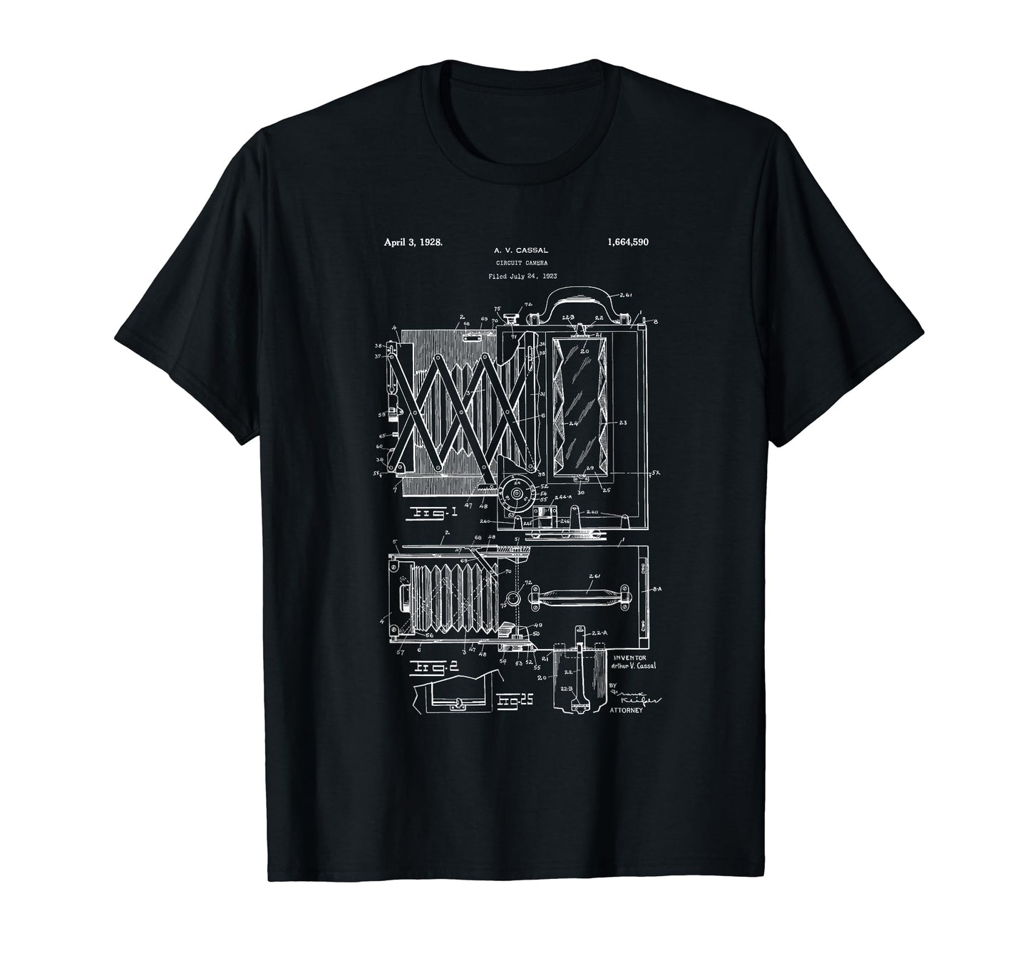 1923 Patent Photography Camera T-Shirt - Fun Novelty Design Unisex - T-Shirt, Sweatshirt, Hoodie