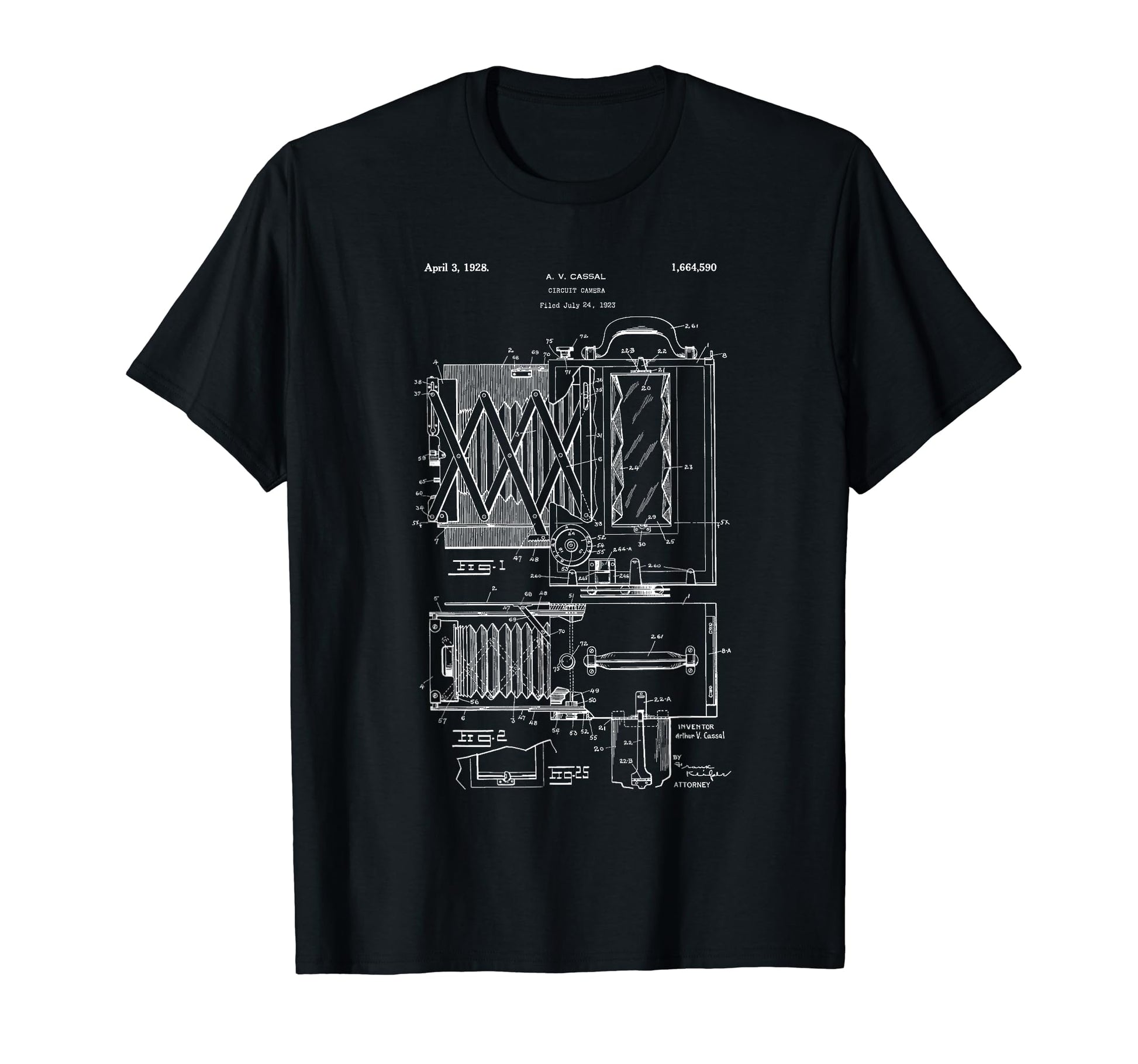 1923 Patent Photography Camera T-Shirt - Fun Novelty Design Unisex - T-Shirt, Sweatshirt, Hoodie