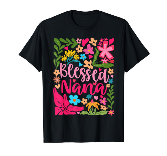 Blessed Nana Boho Flowers Floral T-Shirt - Aesthetic Graphic Unisex - T-Shirt, Sweatshirt, Hoodie