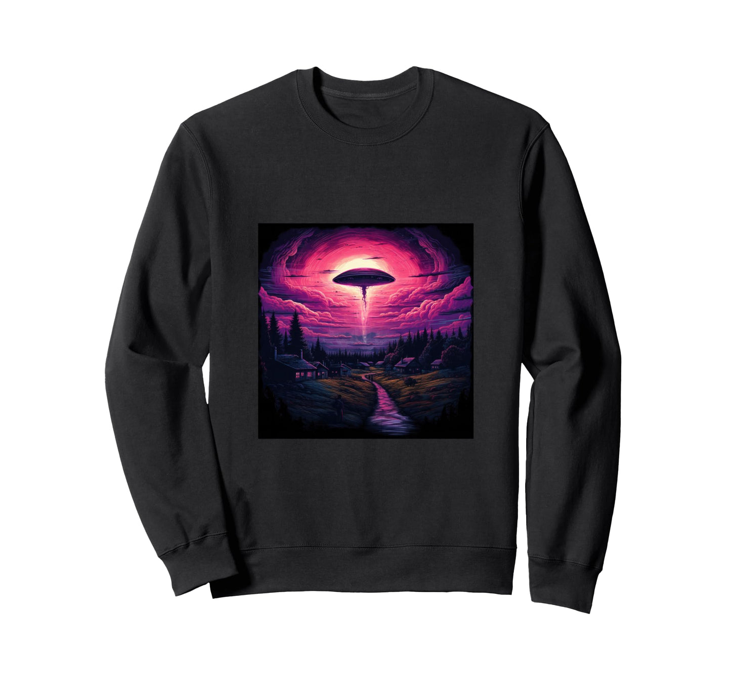 Alien Abduction Alien Vaporwave Ufo Sweatshirt - Novelty Apparel for Adults - T-Shirt, Sweatshirt, Hoodie