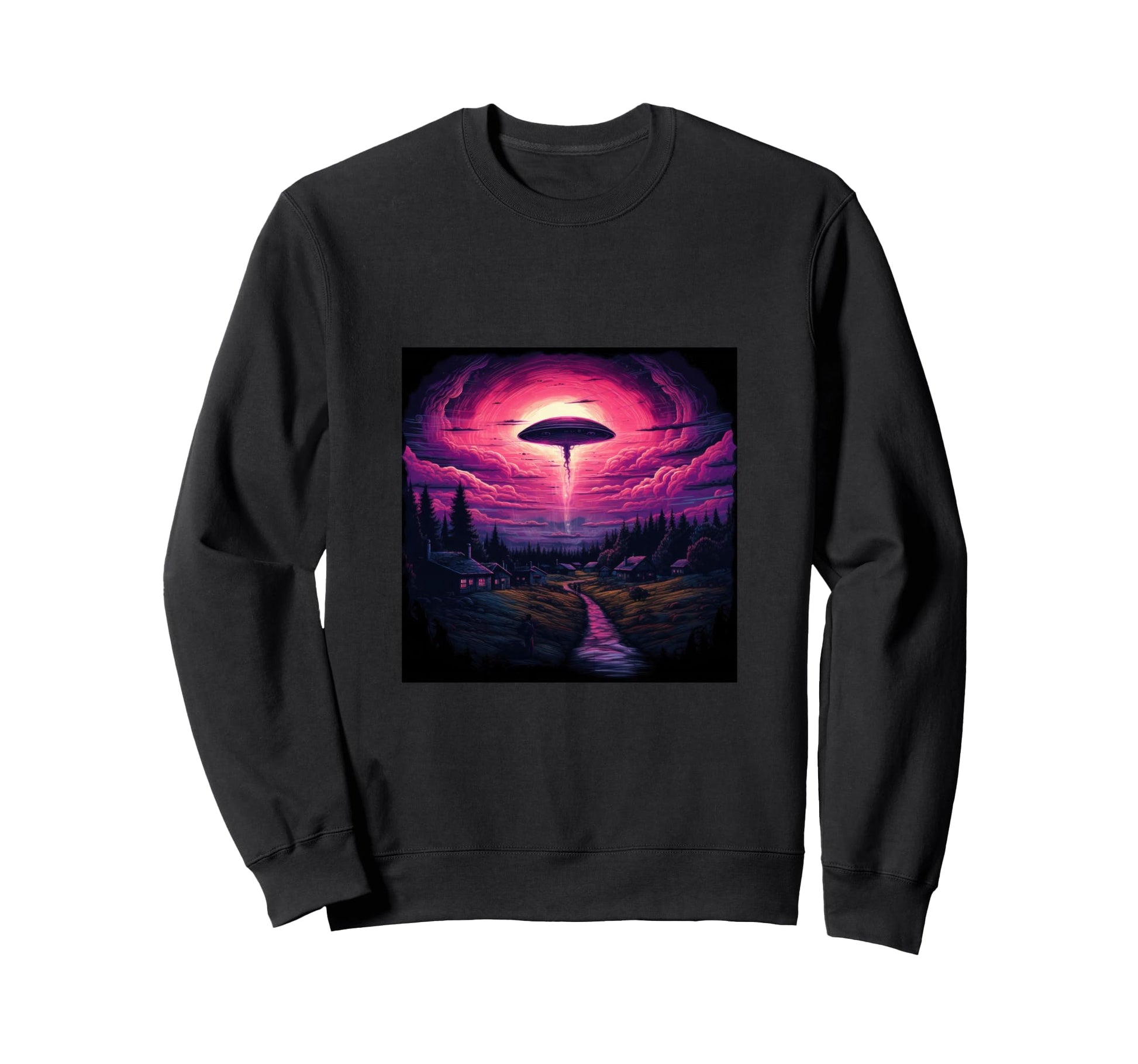Alien Abduction Alien Vaporwave Ufo Sweatshirt - Novelty Apparel for Adults - T-Shirt, Sweatshirt, Hoodie