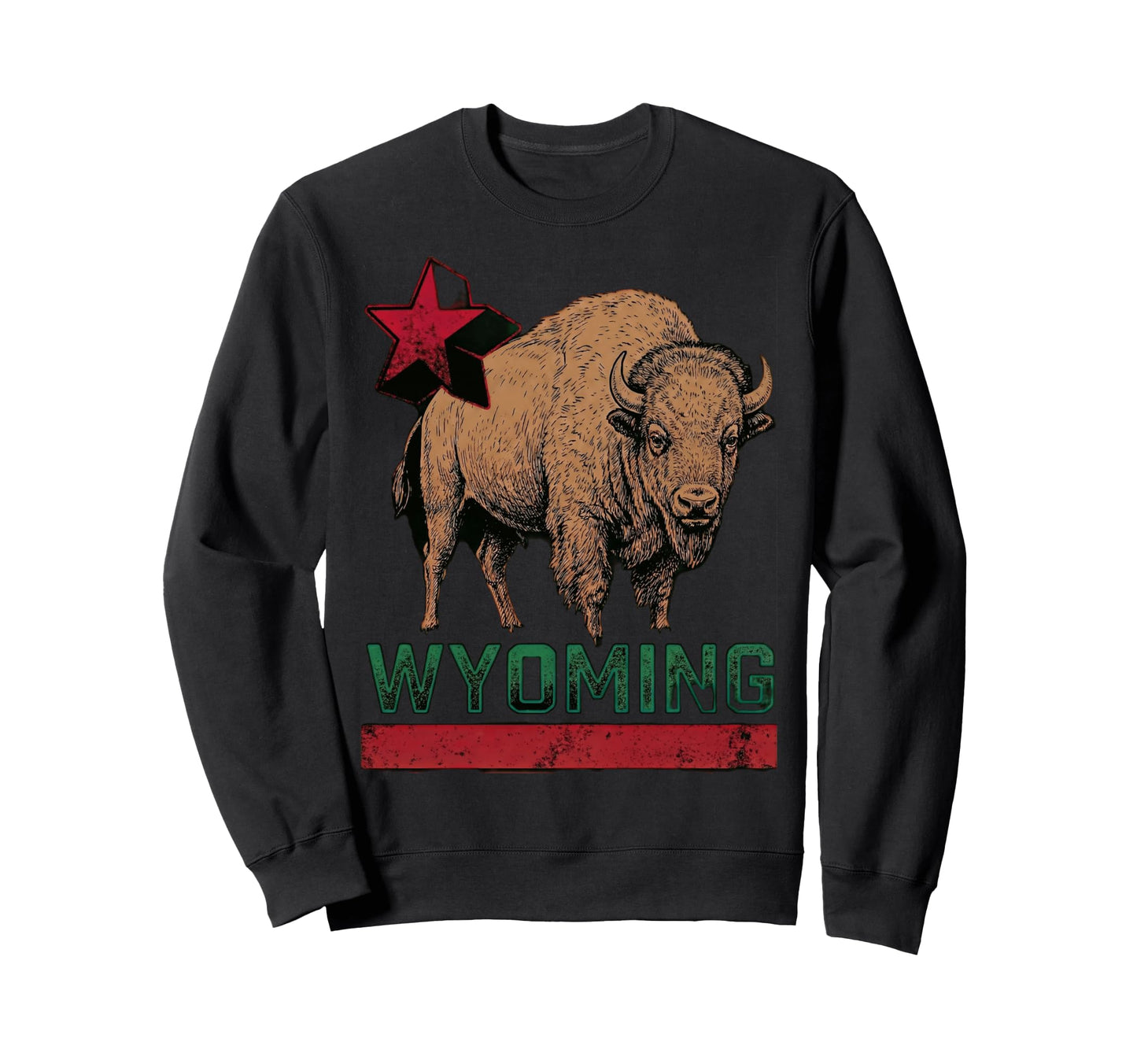 Wyoming Cowboy State Buffalo Sweatshirt - Unique Graphic for Adults - T-Shirt, Sweatshirt, Hoodie