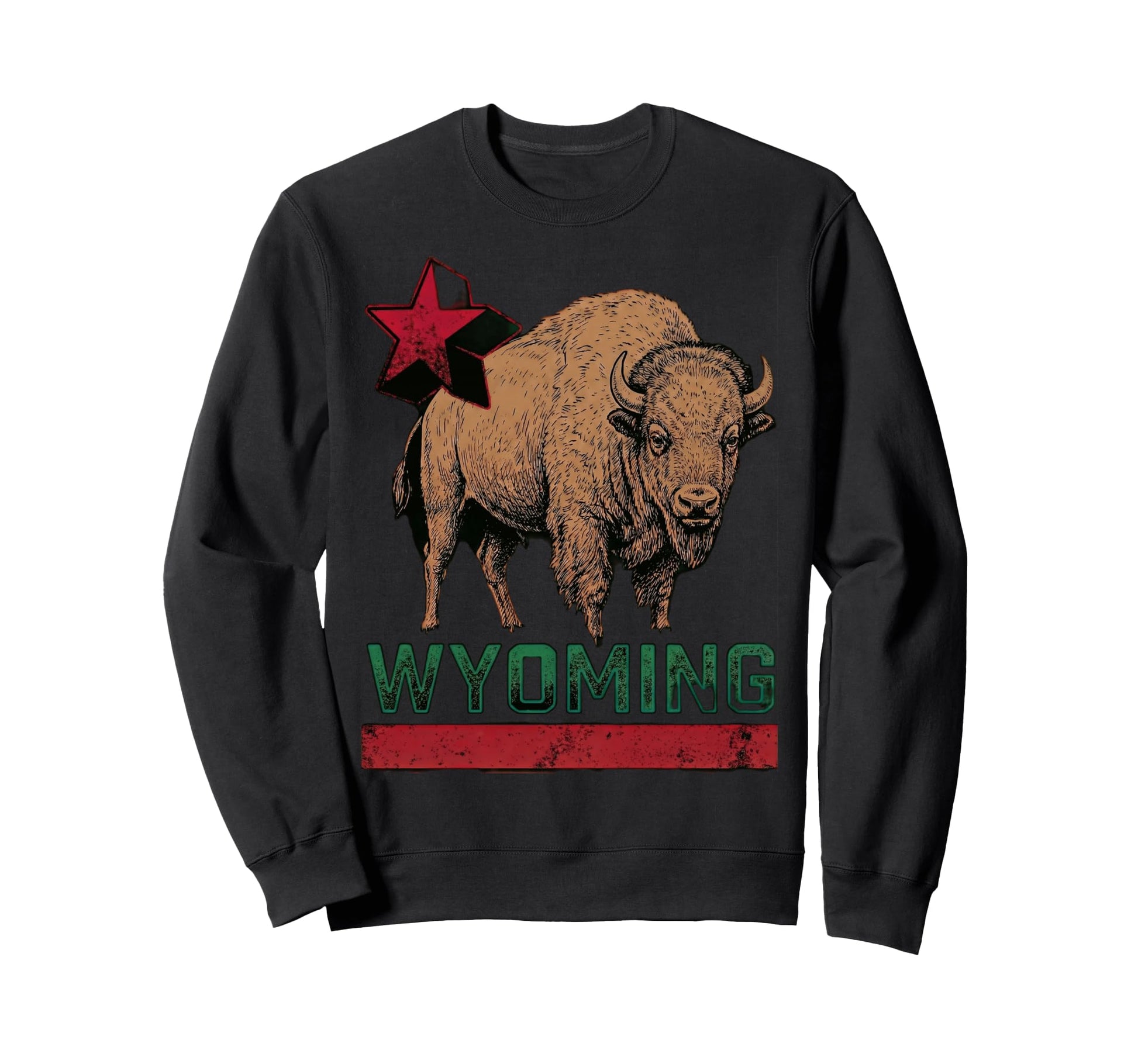 Wyoming Cowboy State Buffalo Sweatshirt - Unique Graphic for Adults - T-Shirt, Sweatshirt, Hoodie