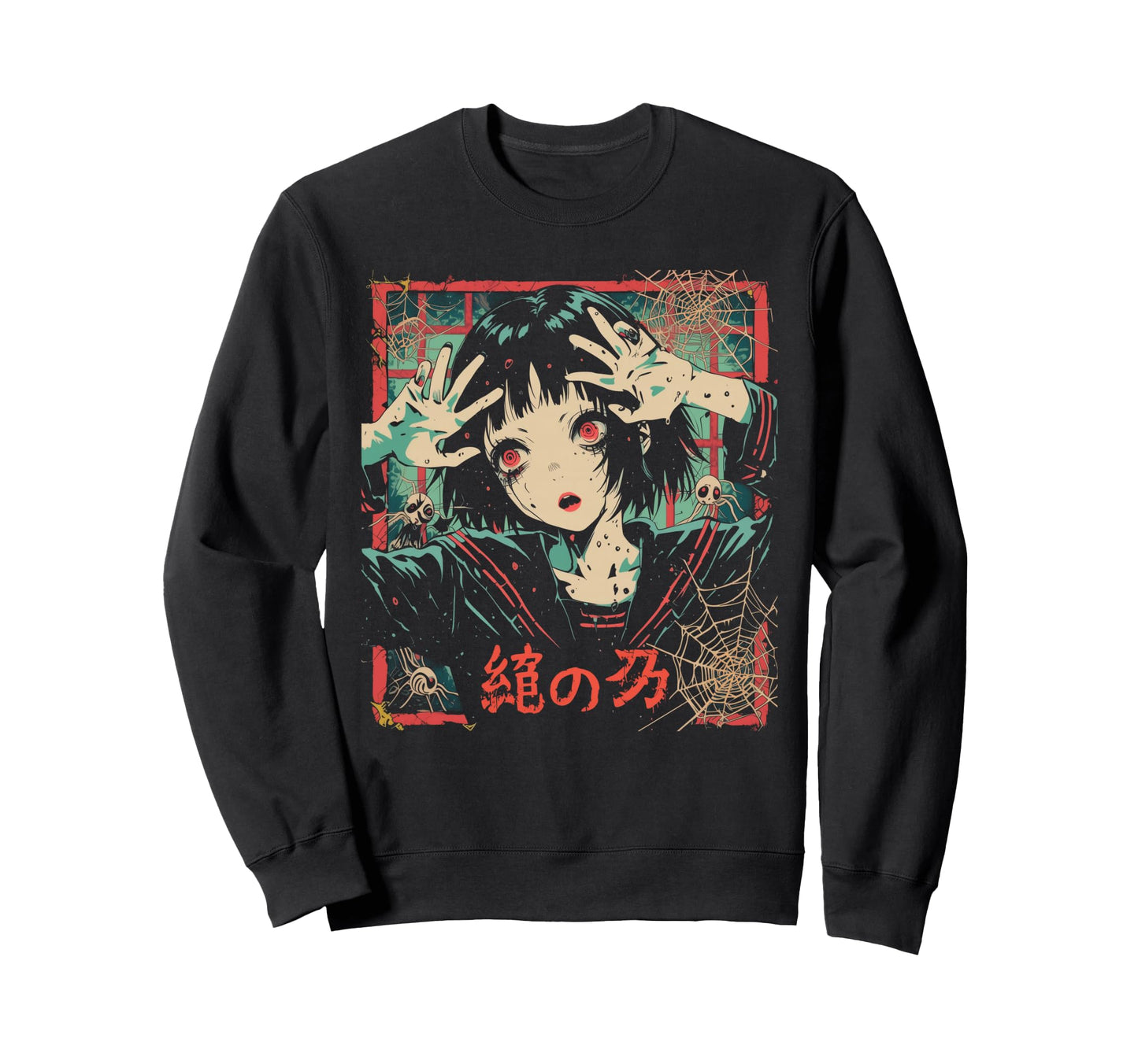 Goth Grunge Demon Anime Waifu Horror Sweatshirt - Graphic Print Men Women - T-Shirt, Sweatshirt, Hoodie