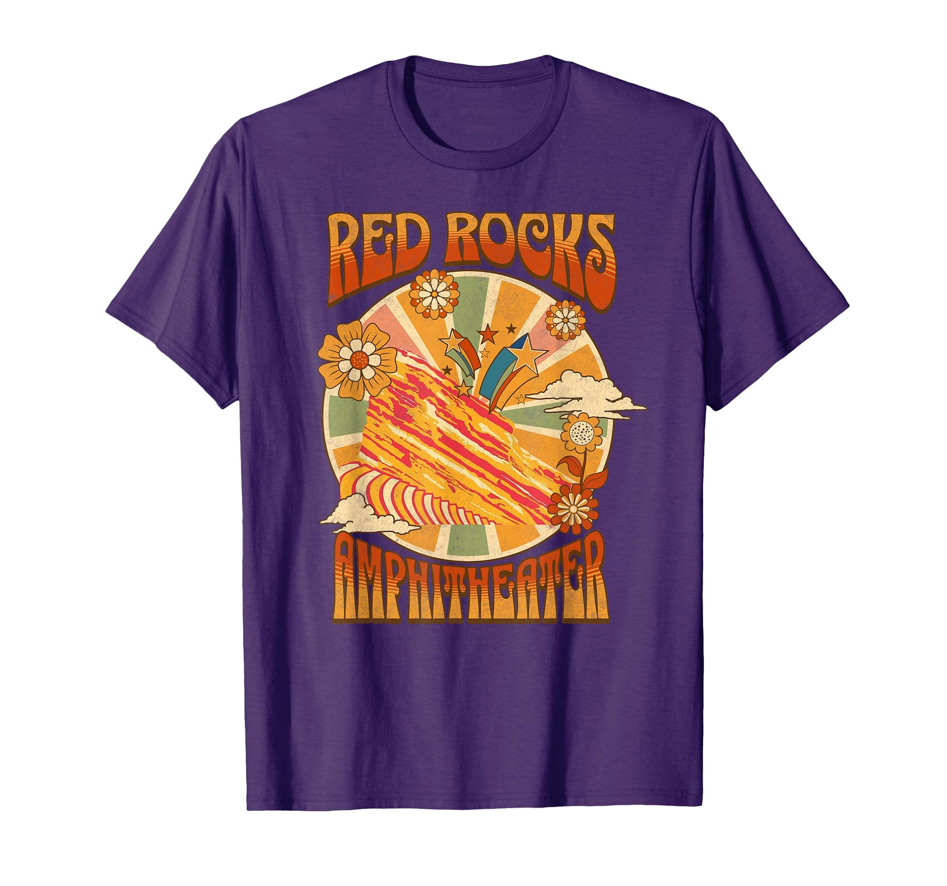 Red Rocks Amphitheater Colorado Hippie T-Shirt - Novelty Apparel for Adults - T-Shirt, Sweatshirt, Hoodie