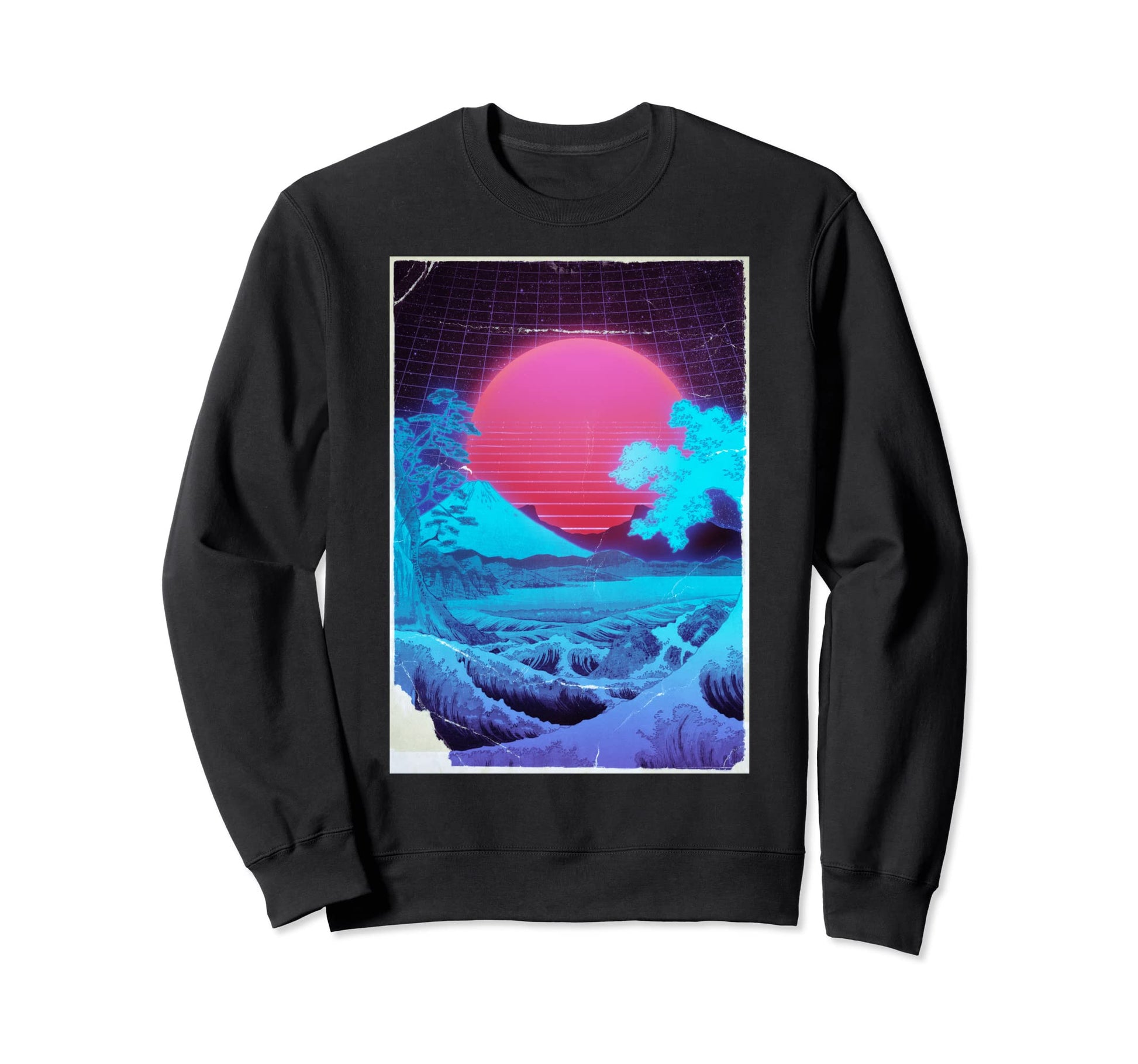 Great Wace Off Kanagawa Vaporwave Sweatshirt - Novelty Apparel Unisex - T-Shirt, Sweatshirt, Hoodie