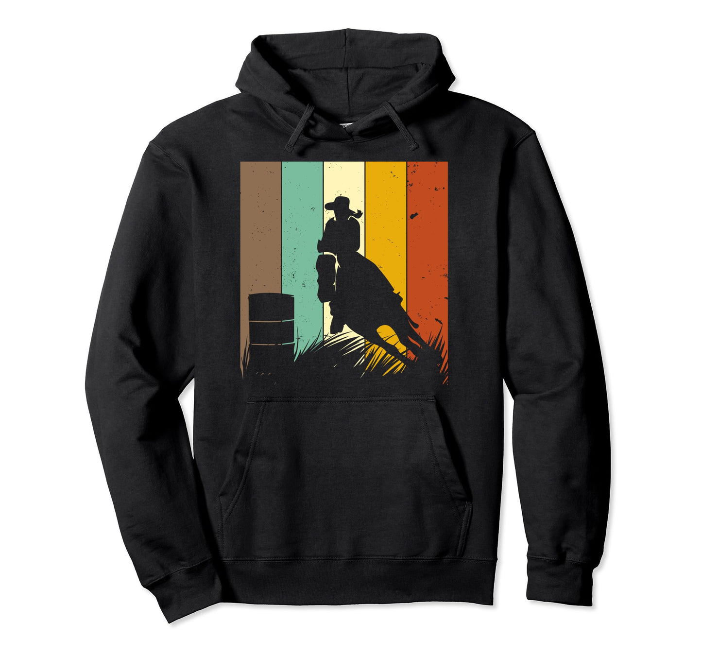 Barrel Racing 80S Western Horse Racer Hoodie - Novelty Apparel Men Women - T-Shirt, Sweatshirt, Hoodie