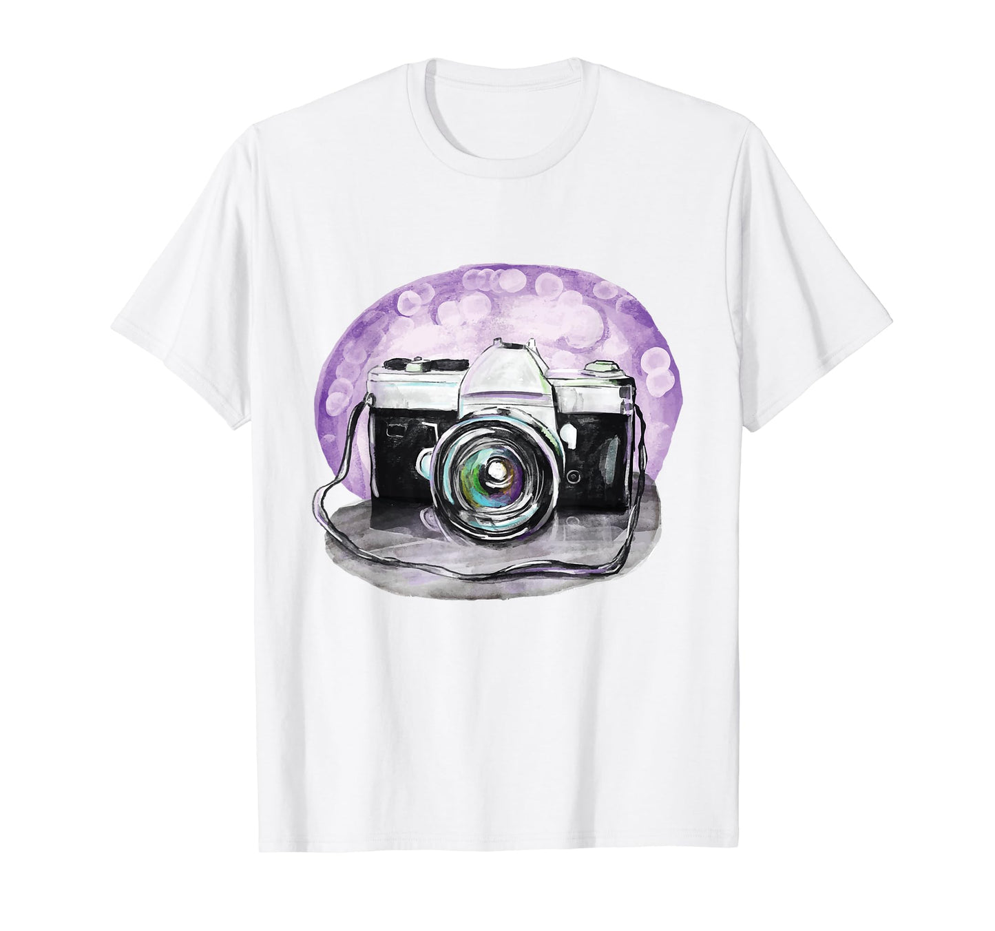 Camera Watercolor Photographers T-Shirt - Unique Graphic Men Women - T-Shirt, Sweatshirt, Hoodie