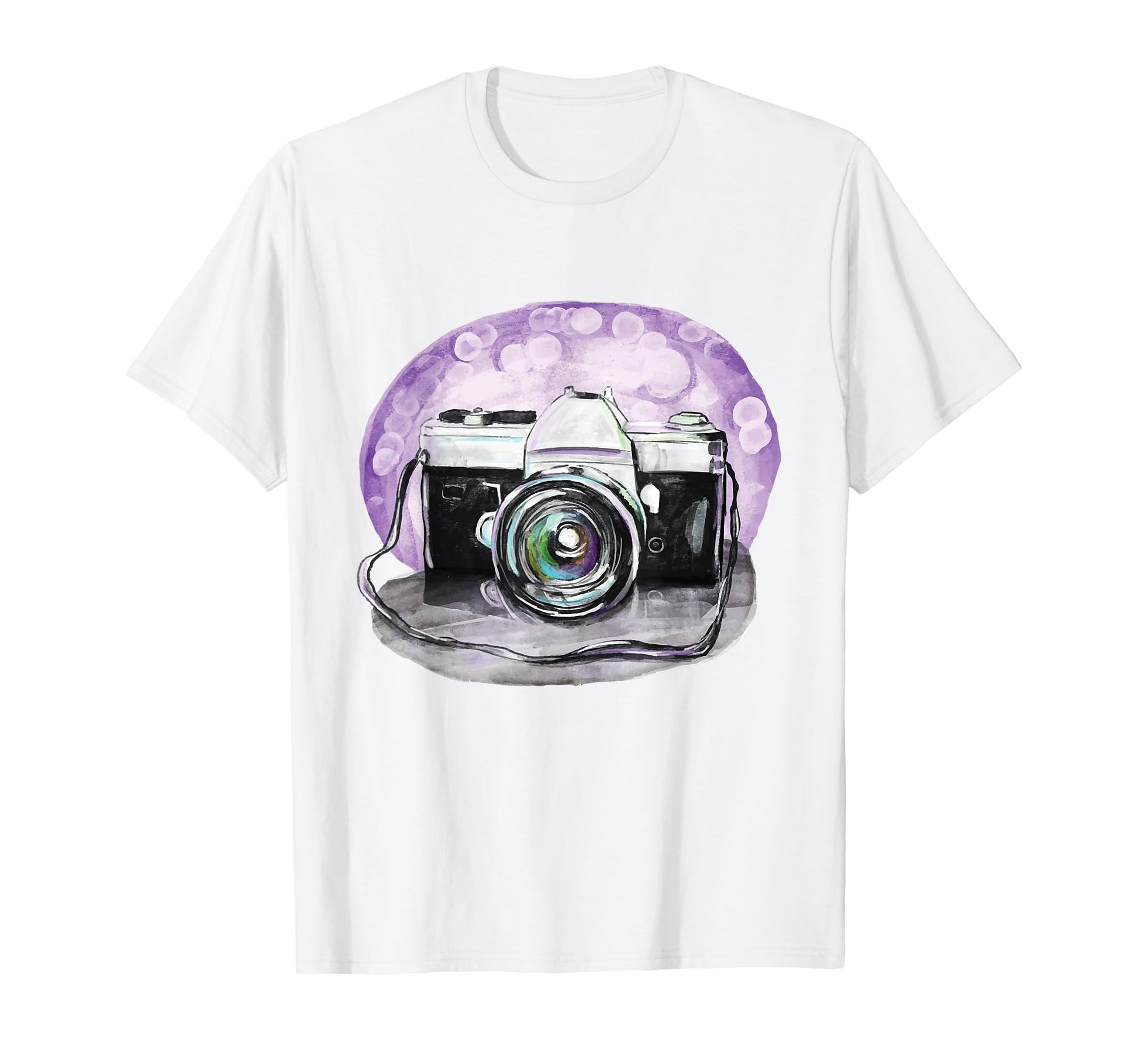 Camera Watercolor Photographers T-Shirt - Unique Graphic Men Women - T-Shirt, Sweatshirt, Hoodie