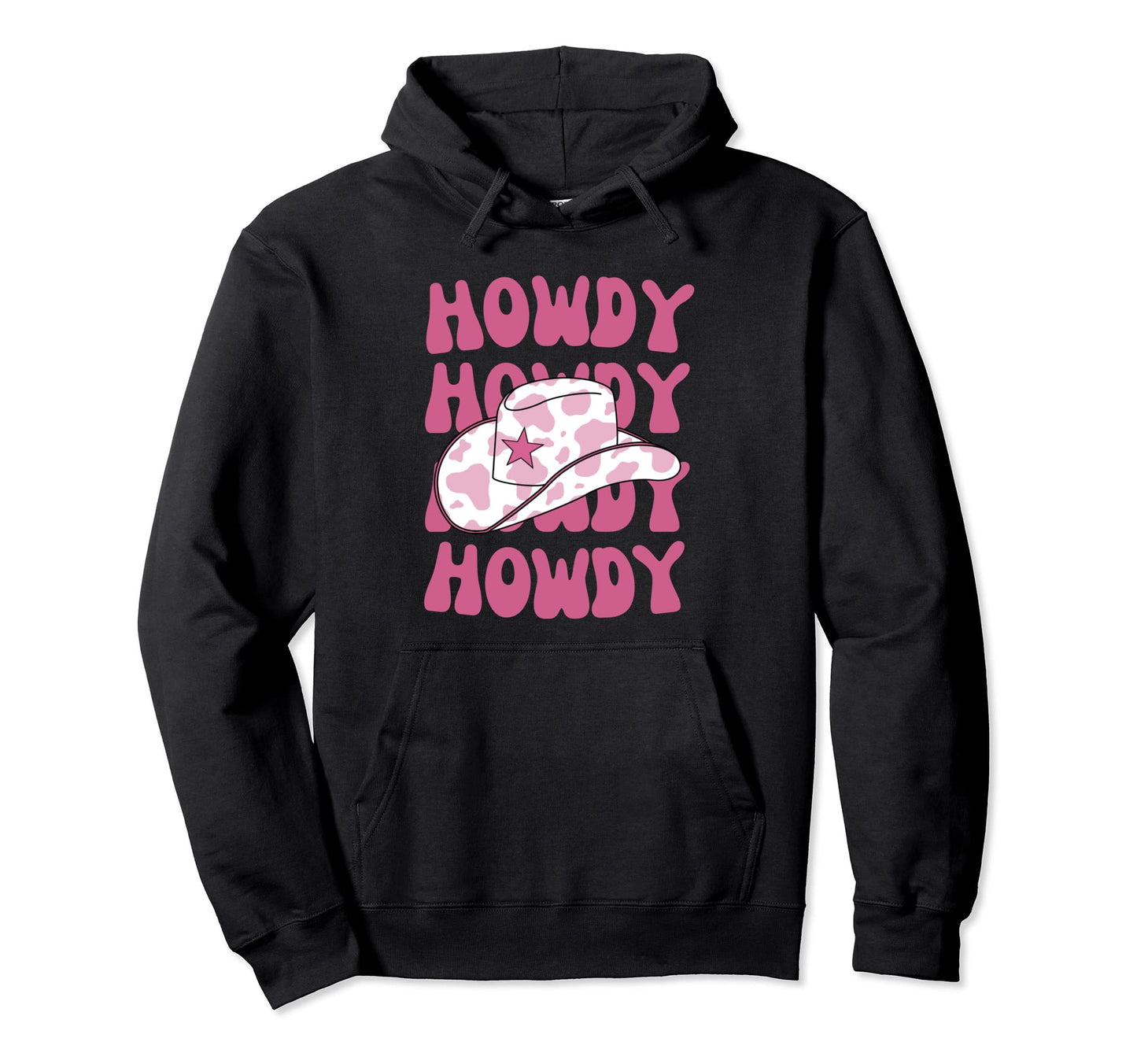 Rodeo White Howdy Western Cowboy Hat Hoodie - Aesthetic Graphic for Adults - T-Shirt, Sweatshirt, Hoodie