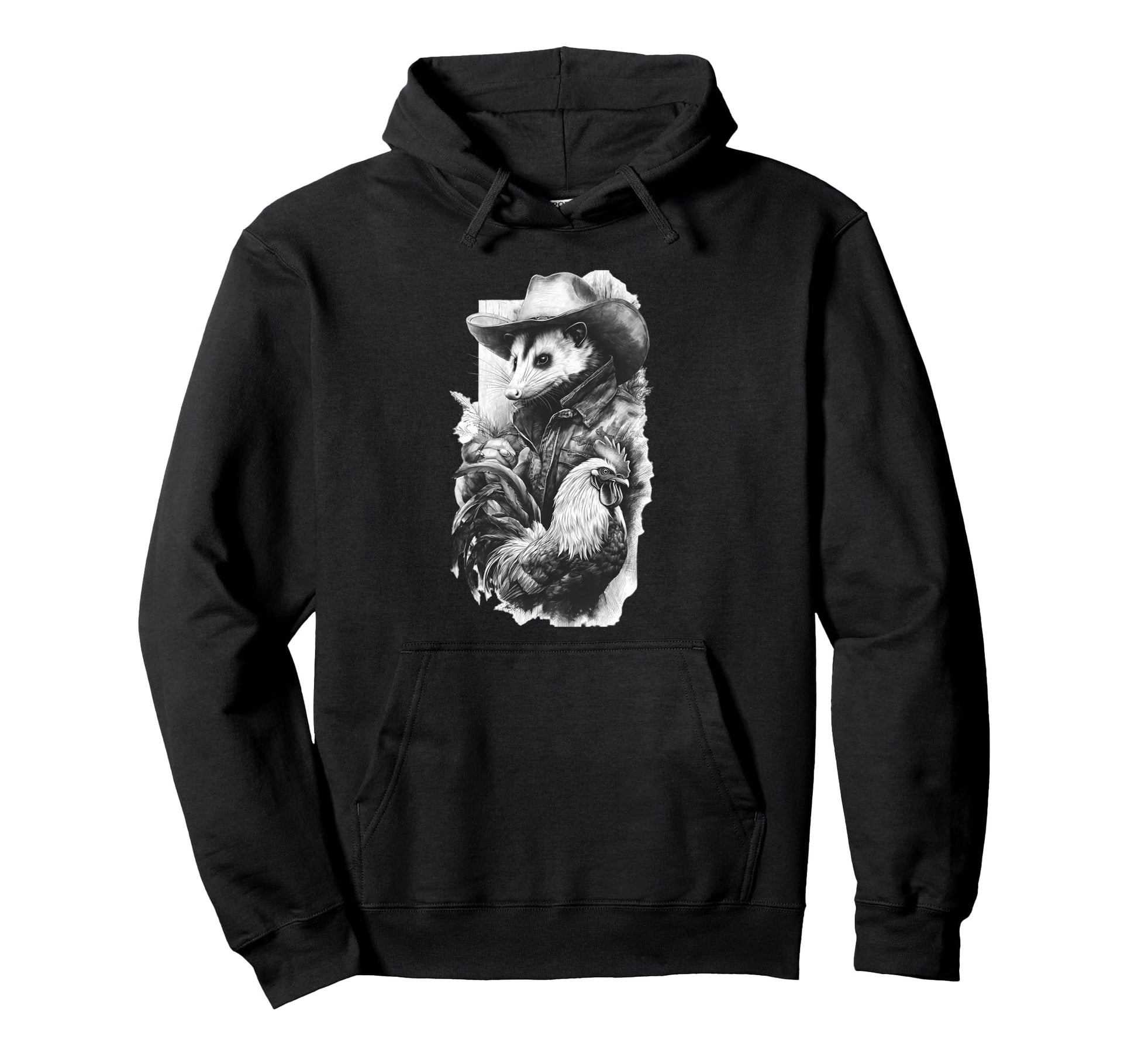 Country Cowboy Opossum Rodeo Cowgirl Hoodie - Trendy Graphic Men Women - T-Shirt, Sweatshirt, Hoodie