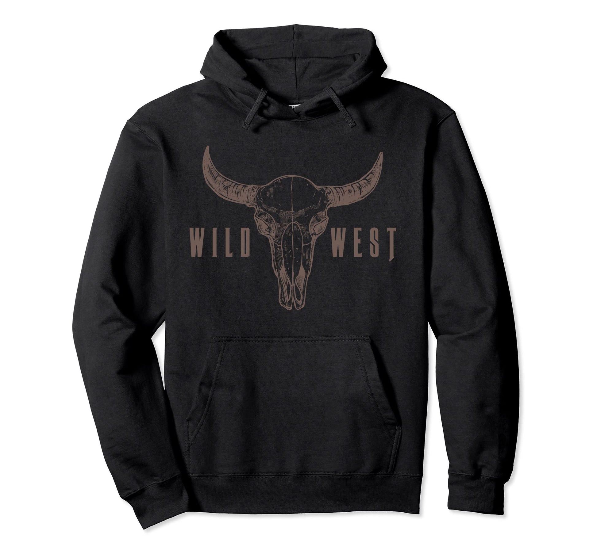 Wild West Western Yeehaw Hippie Boho Cow Hoodie - Graphic Print Men Women - T-Shirt, Sweatshirt, Hoodie