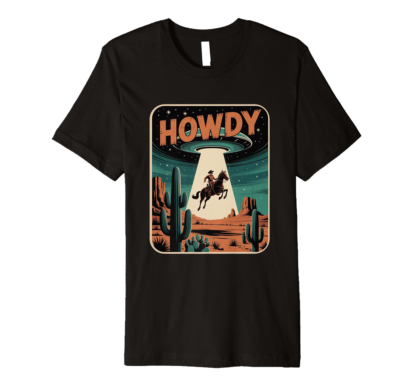 Howdy Western Cowboy Ufo T-Shirt - Aesthetic Graphic Men Women - T-Shirt, Sweatshirt, Hoodie