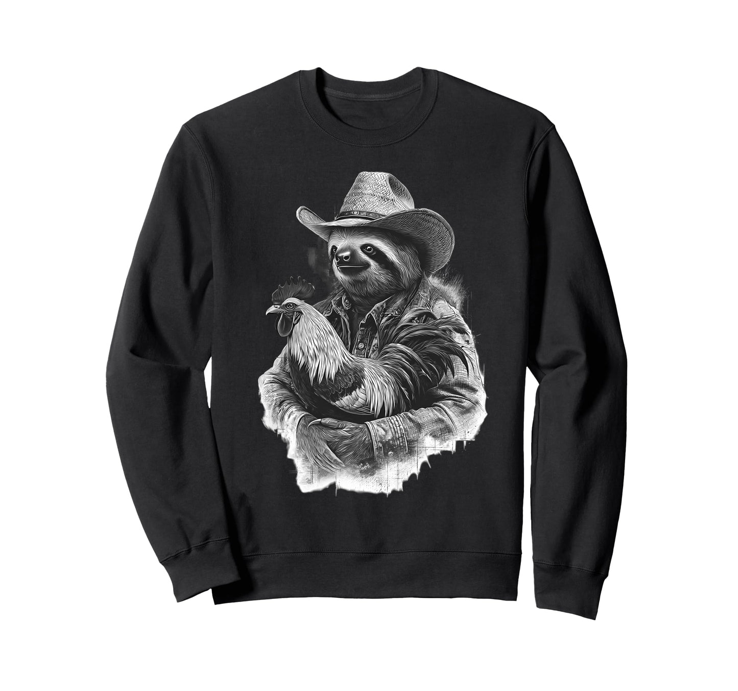 Sloth Cowboy Rodeo Cowgirl Western Sweatshirt - Unique Graphic Unisex - T-Shirt, Sweatshirt, Hoodie