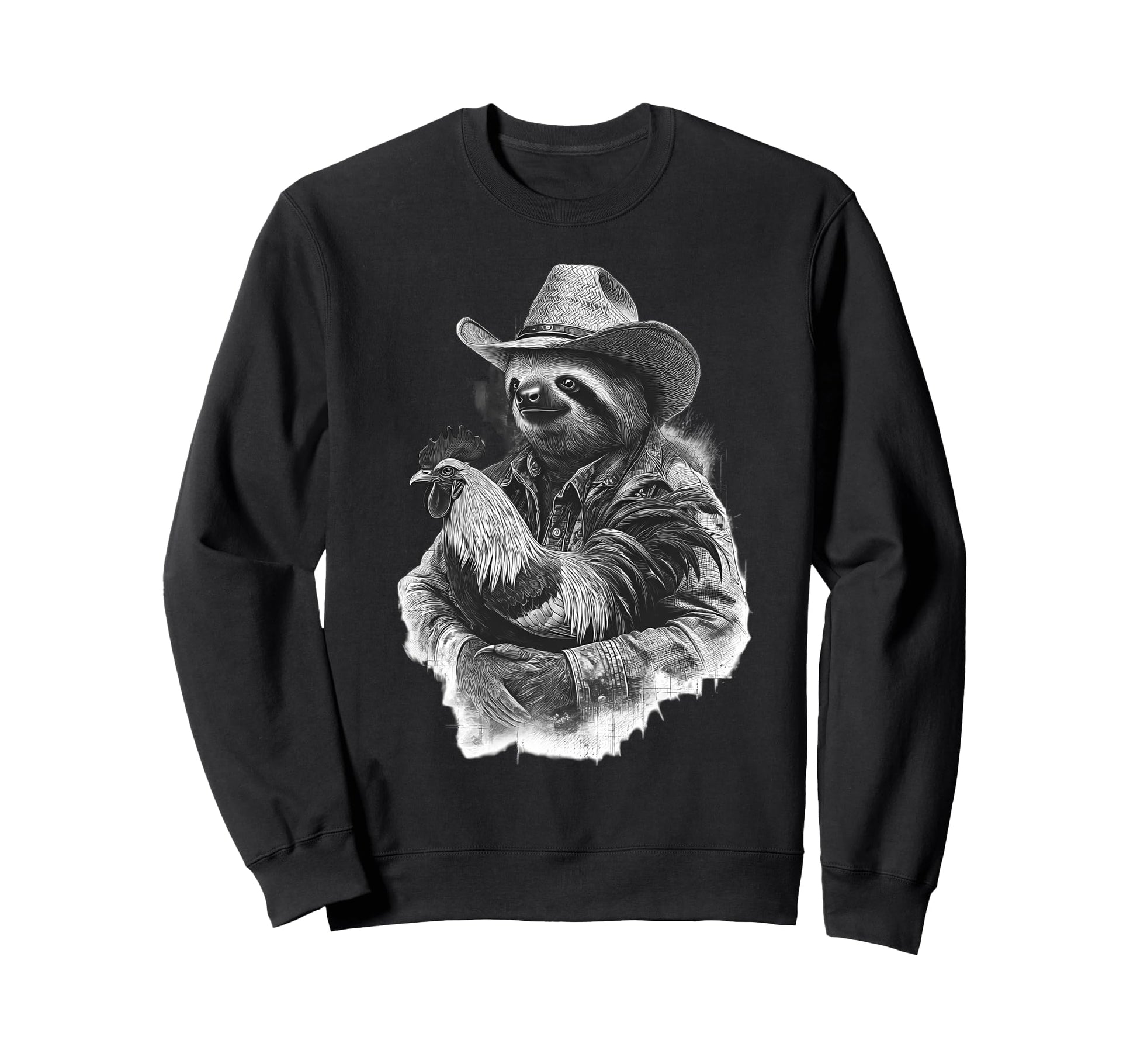 Sloth Cowboy Rodeo Cowgirl Western Sweatshirt - Unique Graphic Unisex - T-Shirt, Sweatshirt, Hoodie