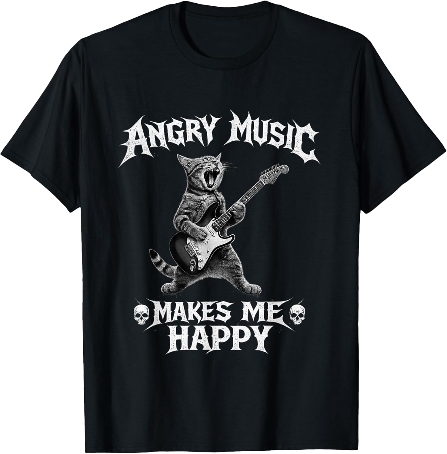 Angry Cat Music Heavy Metal Merch - Adult & Kids T-Shirts, Sweatshirts & Hoodies apparel design preview 1