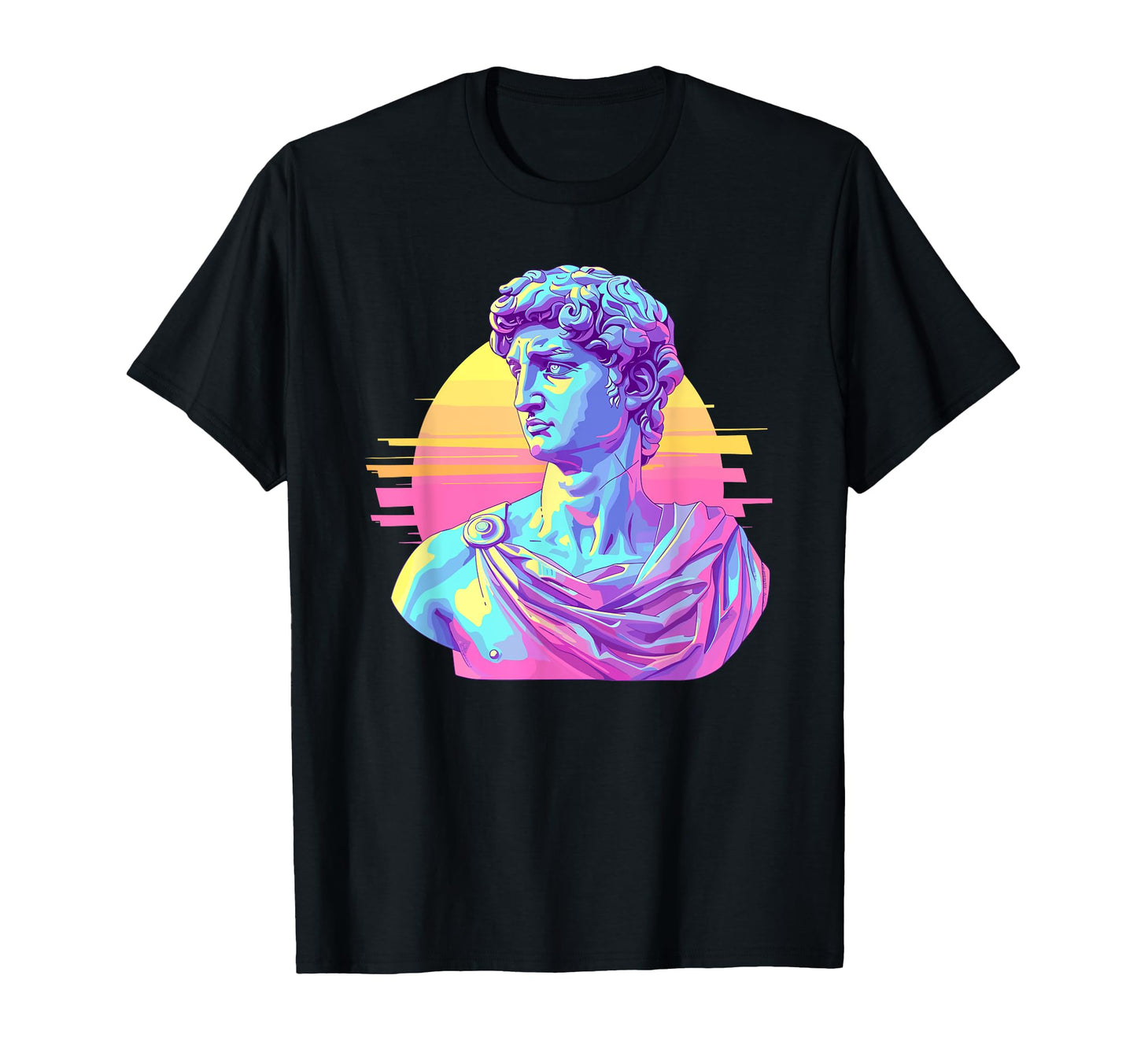 Vaporwave Aesthetic Statue T-Shirt - Fun Novelty Design for Adults - T-Shirt, Sweatshirt, Hoodie