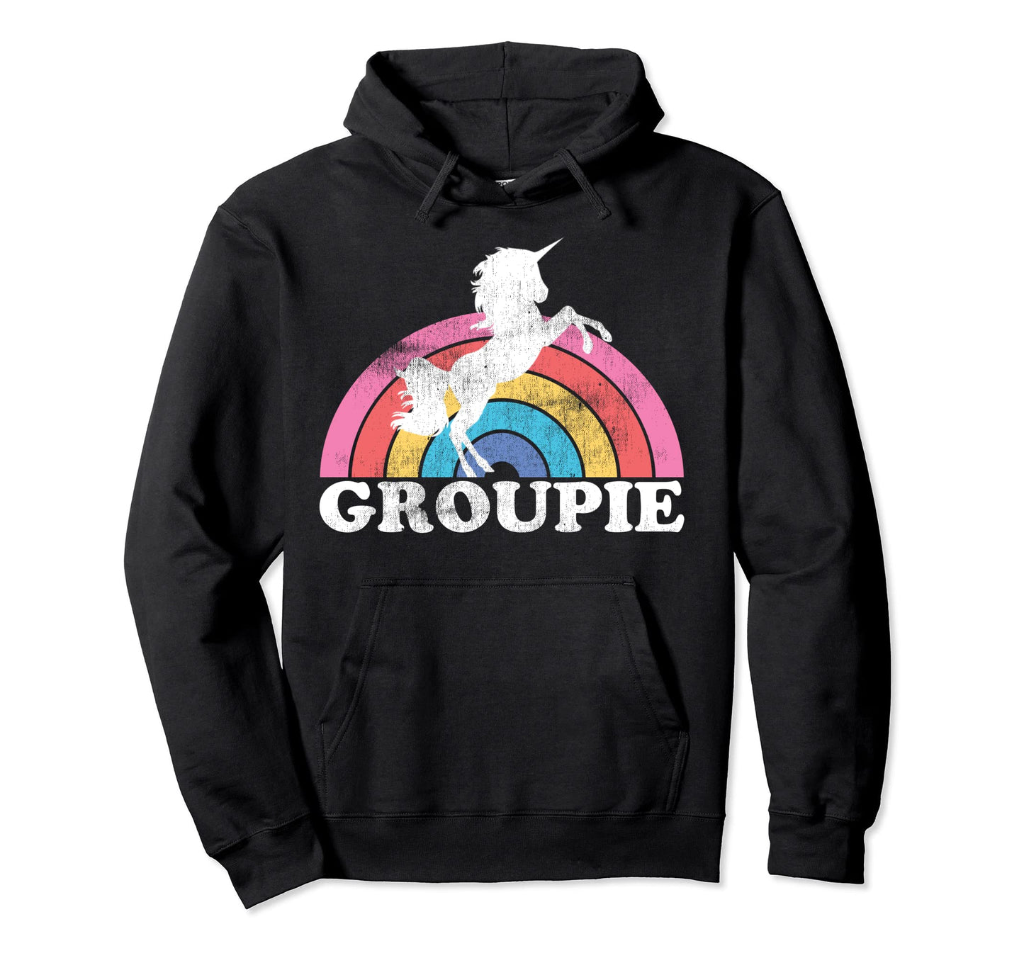 Funny Rainbow Unicorn Concert Rock N Hoodie - Minimalist Print for Adults - T-Shirt, Sweatshirt, Hoodie