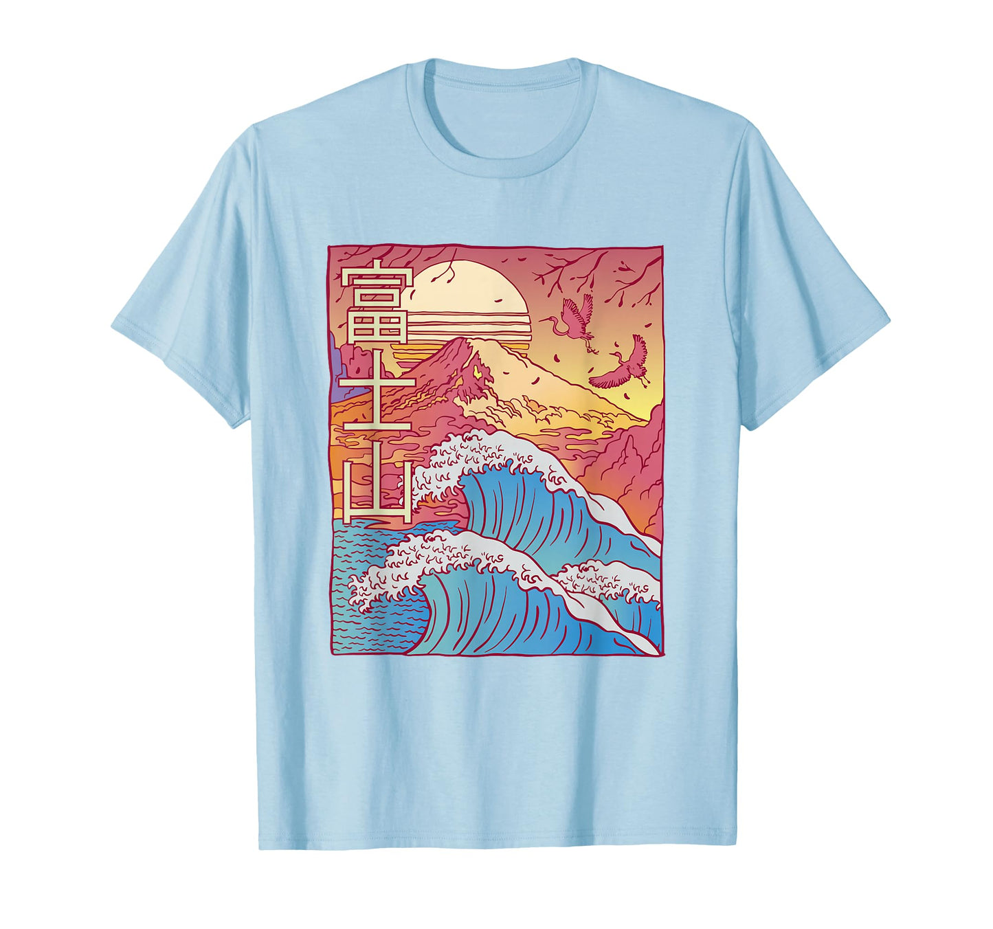 Japanese Mountain Wave Vaporwave T-Shirt - Fun Novelty Design for Adults - T-Shirt, Sweatshirt, Hoodie