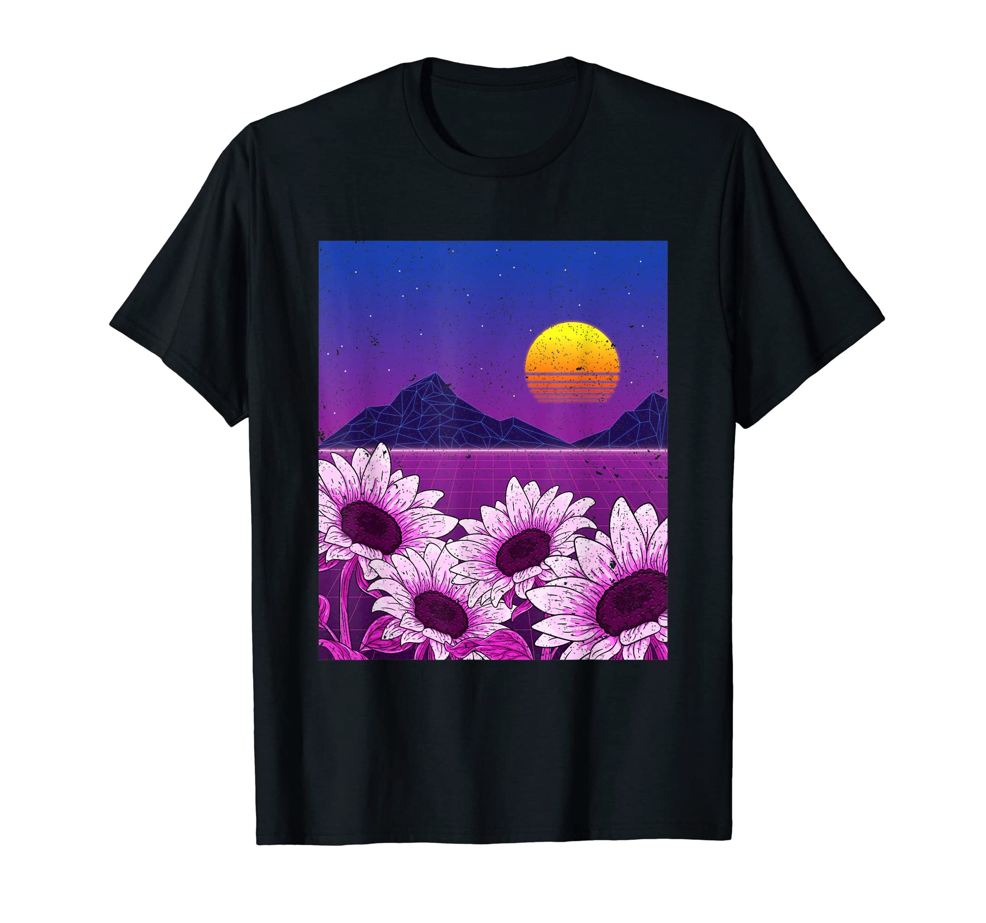 Hippie Flower Gardener 80S Vaporwave T-Shirt - Custom Art Print Unisex - T-Shirt, Sweatshirt, Hoodie