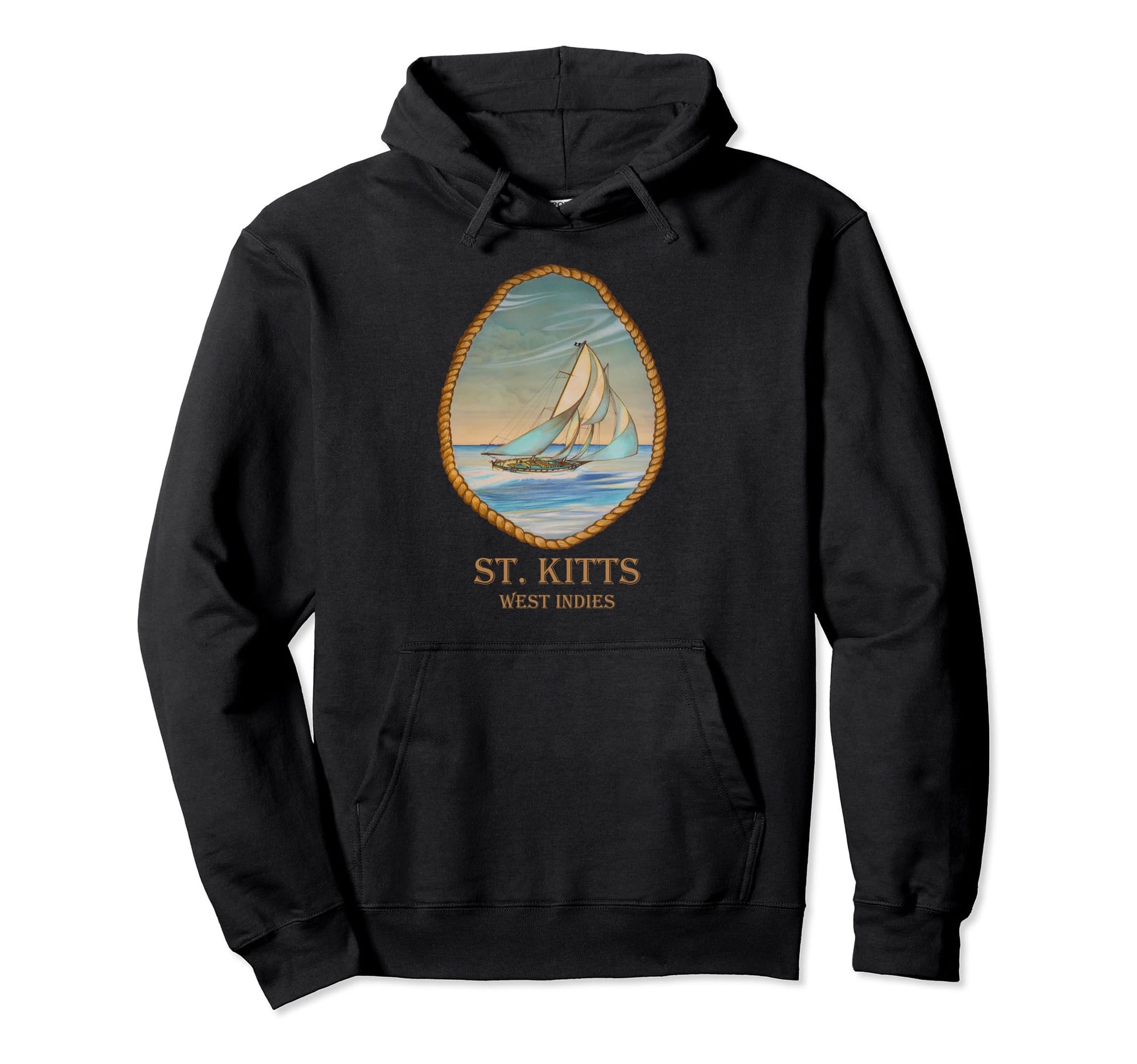 St Kitts West Indies Sailboat Vacation Hoodie - Unique Graphic Unisex - T-Shirt, Sweatshirt, Hoodie