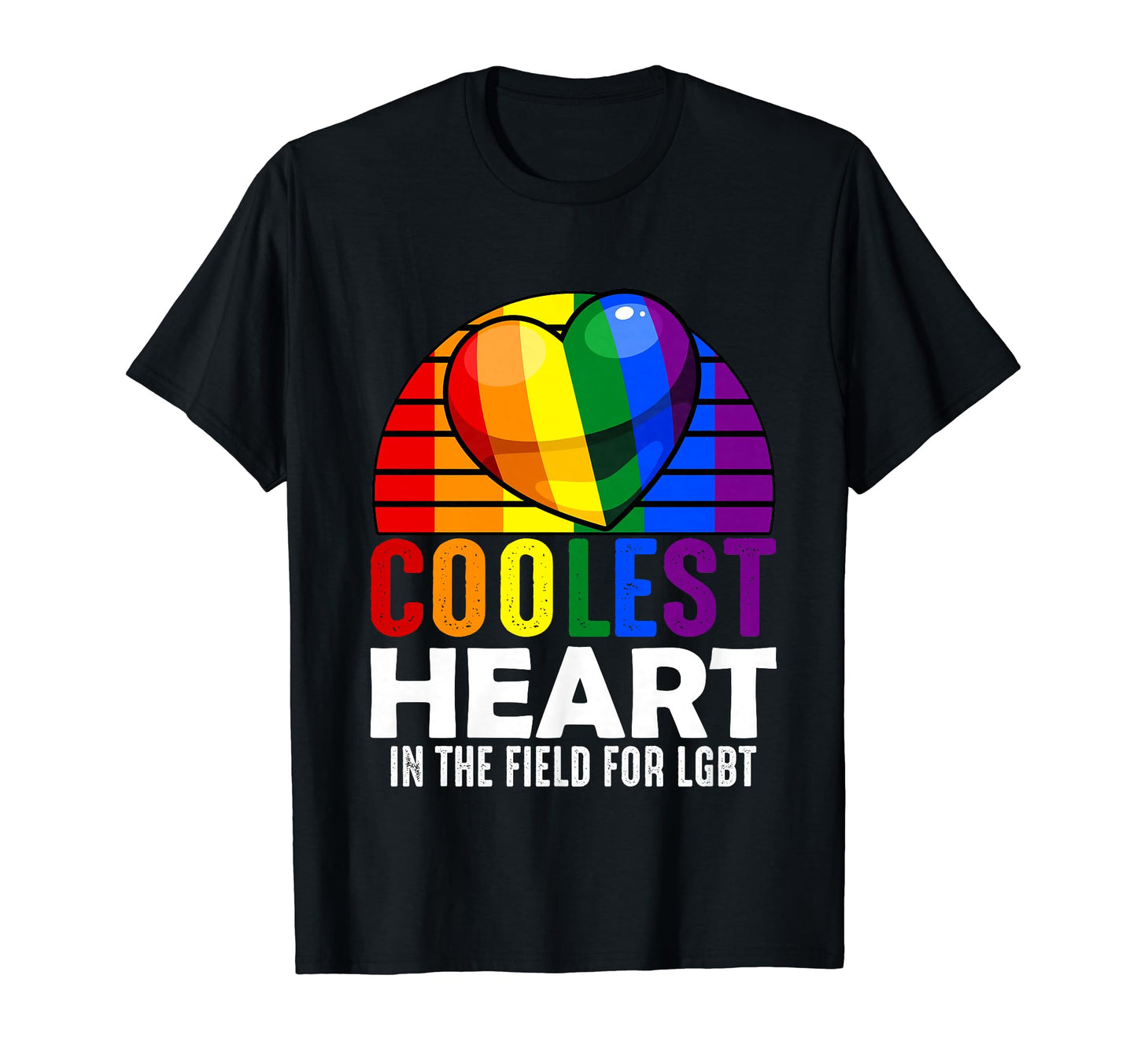 Coolest Heart Lgbt Q Rainbow Flag Gay T-Shirt - Novelty Apparel Men Women - T-Shirt, Sweatshirt, Hoodie