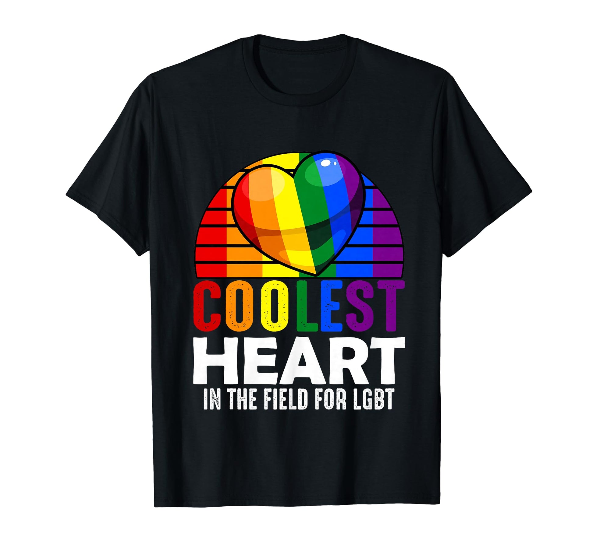Coolest Heart Lgbt Q Rainbow Flag Gay T-Shirt - Novelty Apparel Men Women - T-Shirt, Sweatshirt, Hoodie