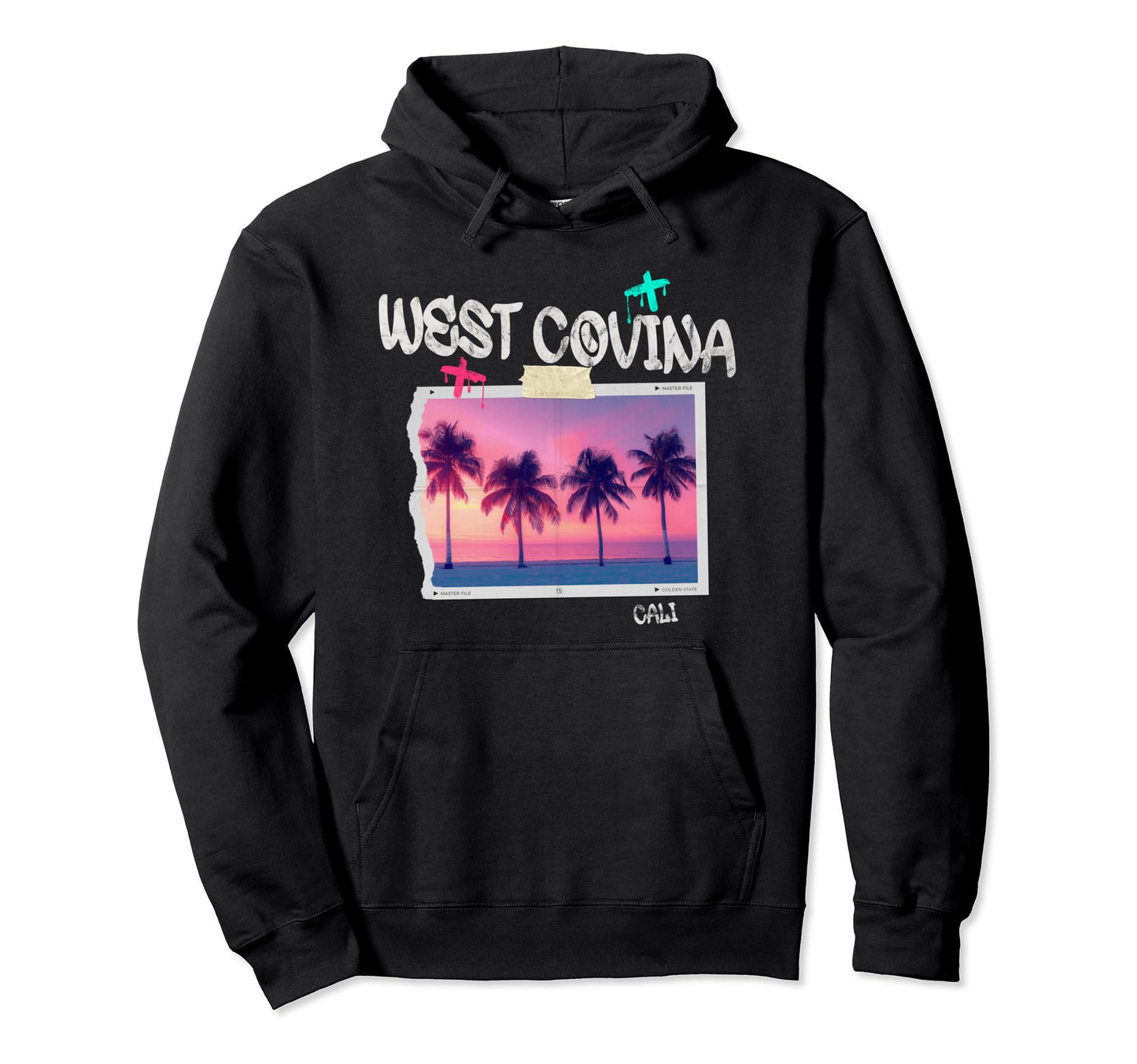 West Covina California Surfer Beach Hoodie - Custom Art Print Men Women - T-Shirt, Sweatshirt, Hoodie