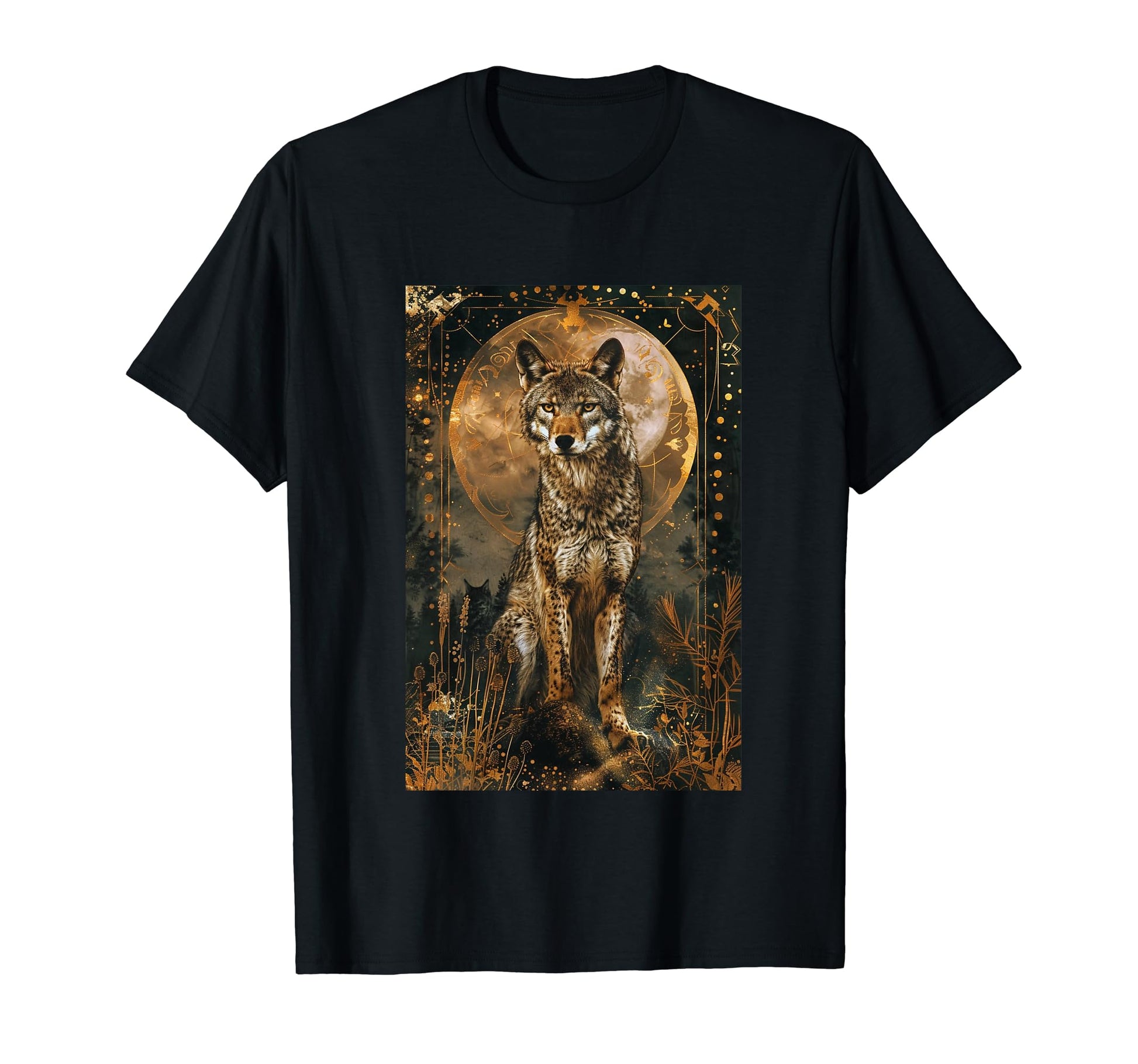 Boho Mystic Wolf Art T-Shirt - Novelty Apparel for Adults - T-Shirt, Sweatshirt, Hoodie