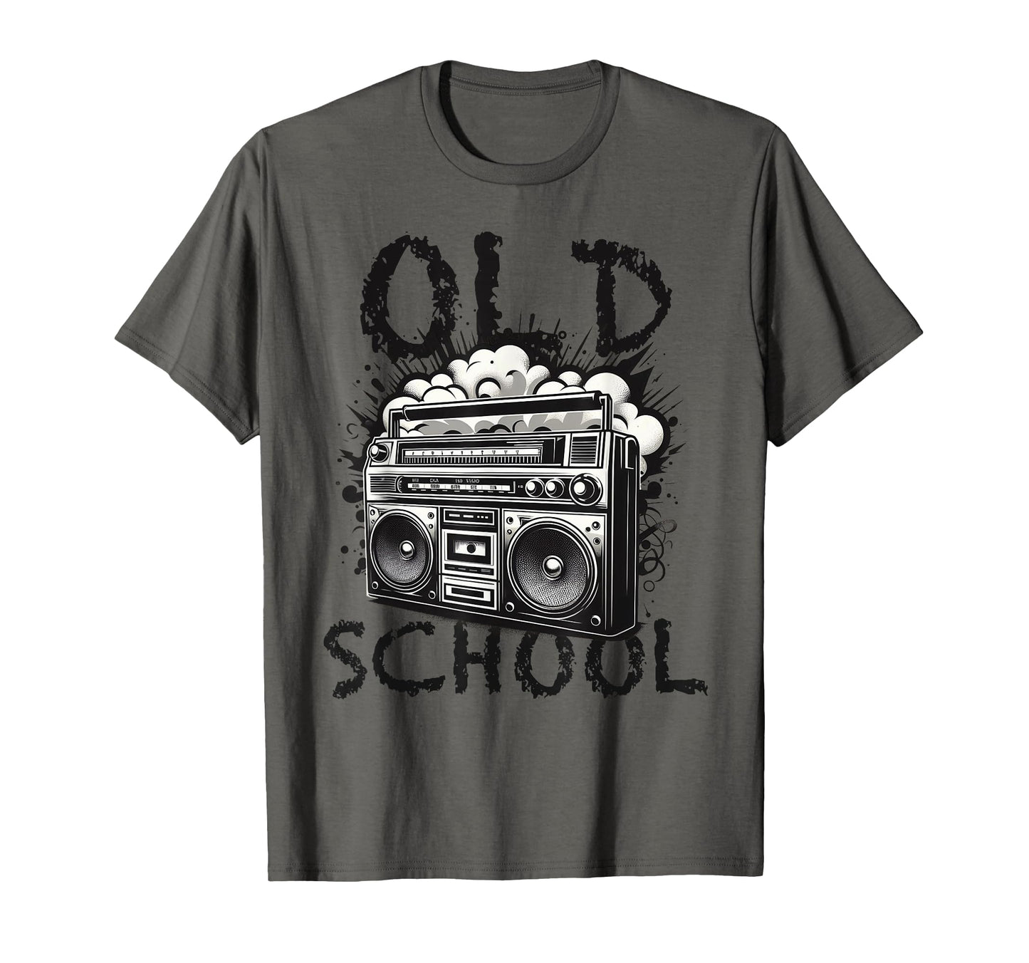 Old School Boombox Black White Hip Hop T-Shirt - Fun Novelty Design Unisex - T-Shirt, Sweatshirt, Hoodie