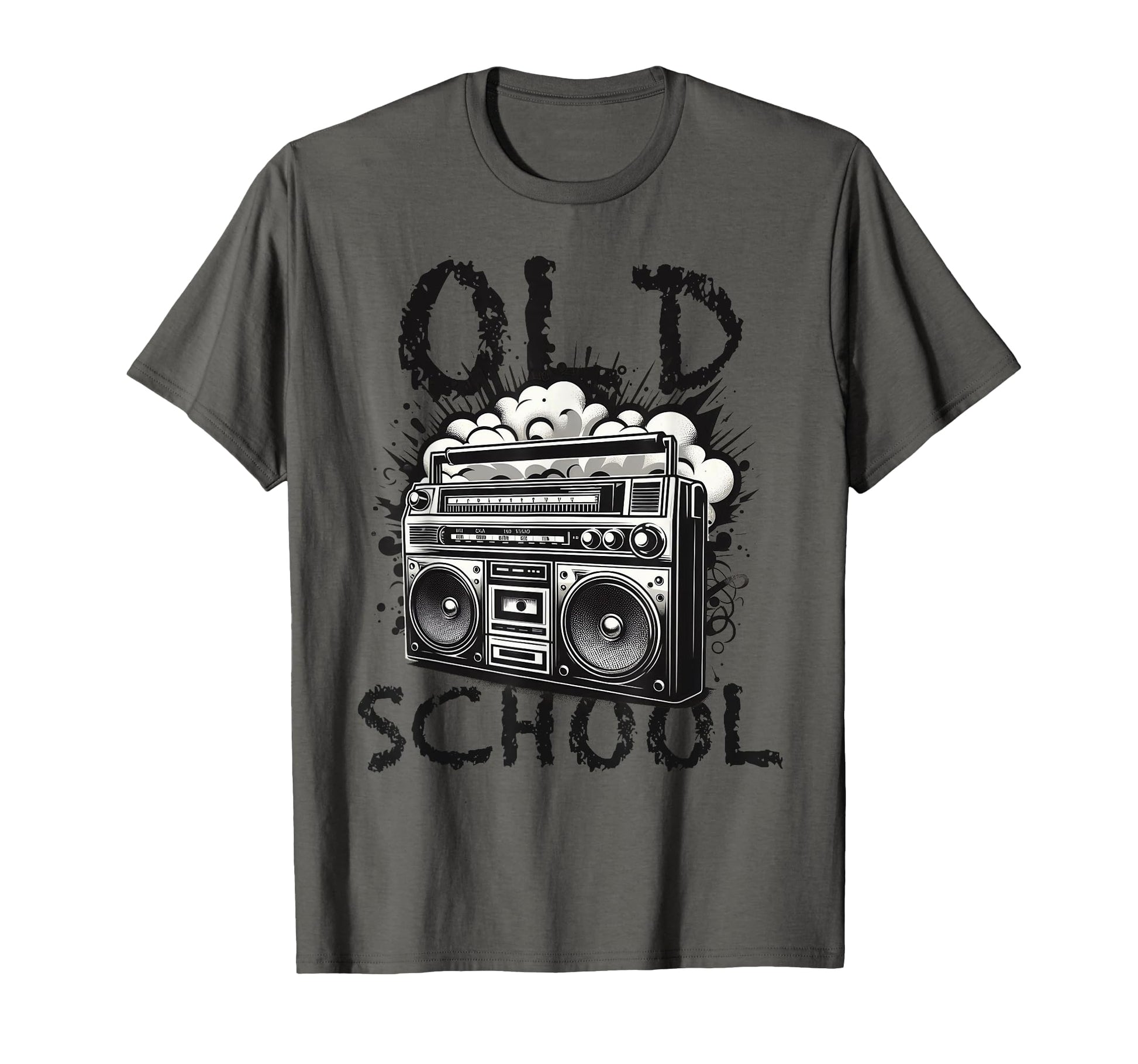 Old School Boombox Black White Hip Hop T-Shirt - Fun Novelty Design Unisex - T-Shirt, Sweatshirt, Hoodie