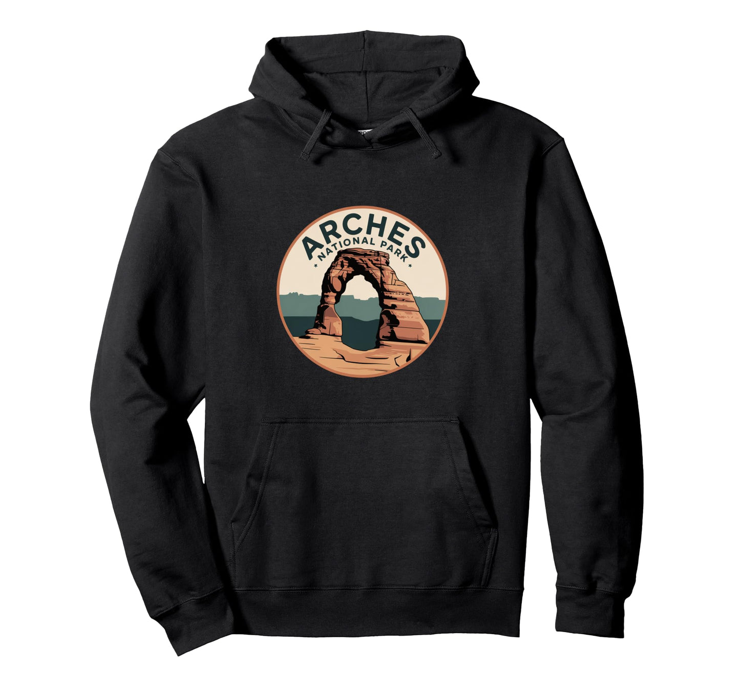 Arches National Park Circle Badge Art Hoodie - Graphic Print Men Women - T-Shirt, Sweatshirt, Hoodie