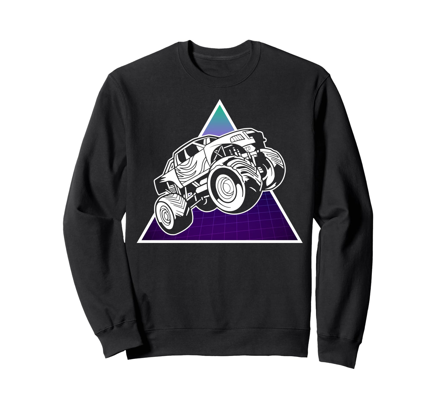 Vaporwave Aesthetic Monster Truck Sweatshirt - Custom Art Print for Adults - T-Shirt, Sweatshirt, Hoodie