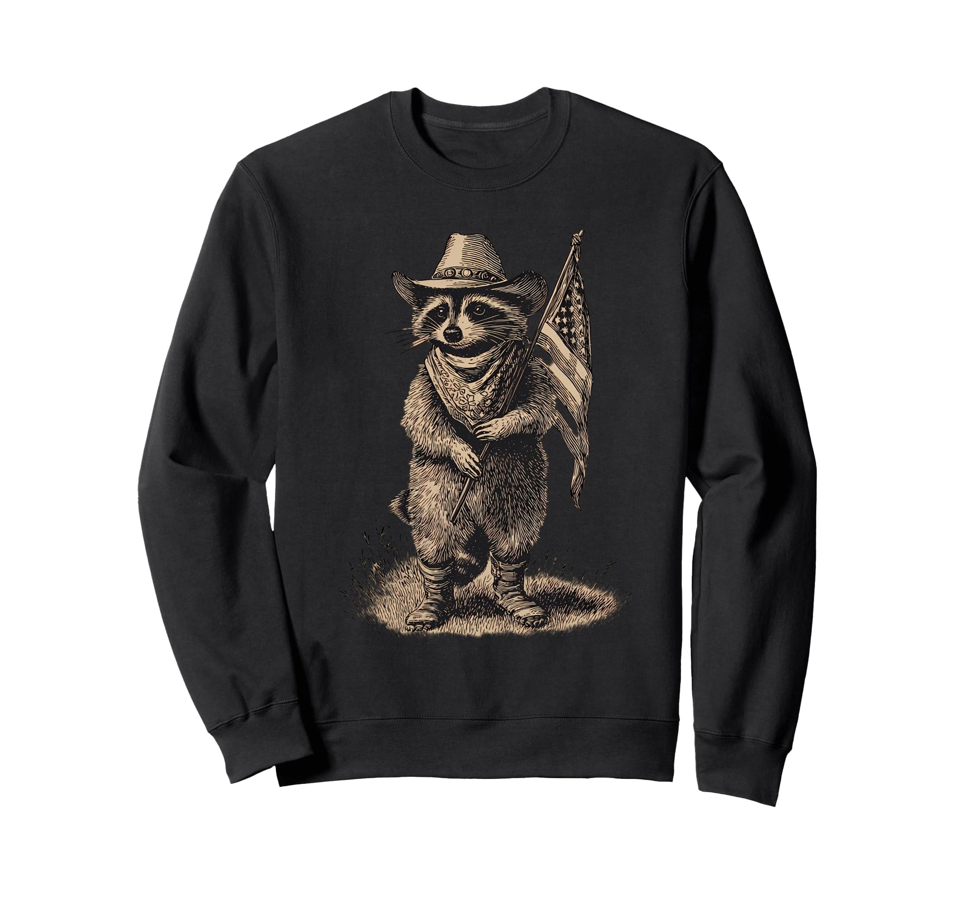 Raccoon Cowboy Rodeo Cowgirl Western Sweatshirt - Graphic Print Men Women - T-Shirt, Sweatshirt, Hoodie