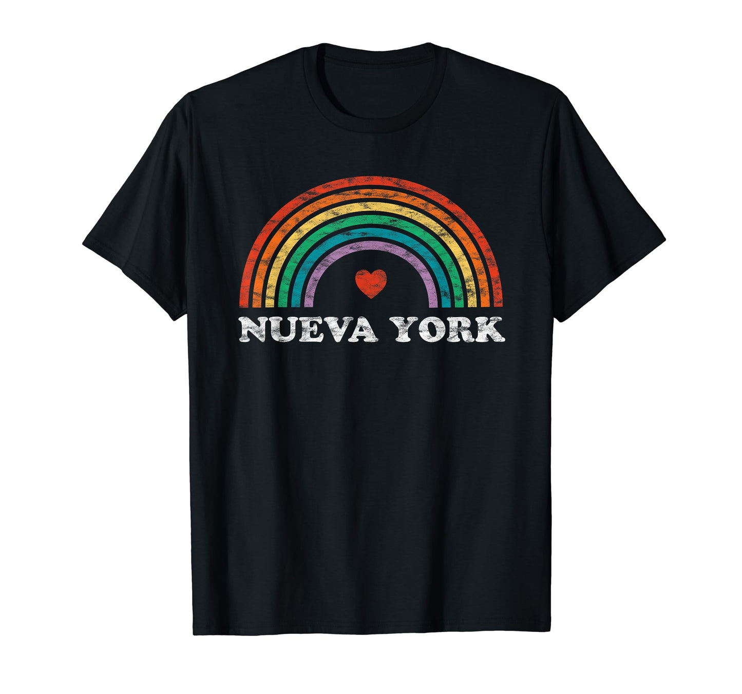 Nueva York Rainbow Heart T-Shirt - Minimalist Print Unisex - T-Shirt, Sweatshirt, Hoodie